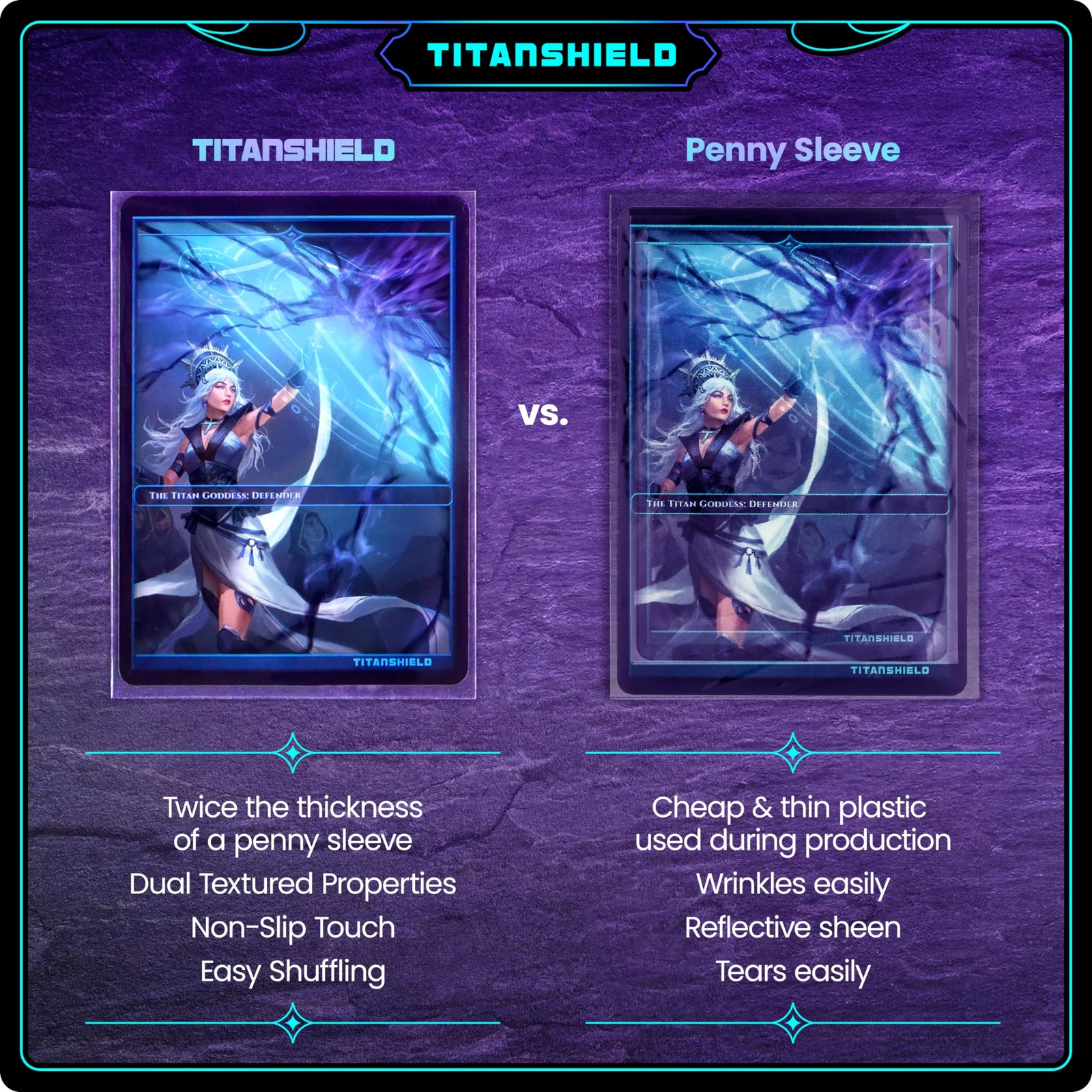 TitanShield Premium Card Sleeves | Compatible with Standard | 66x91mm, Clear