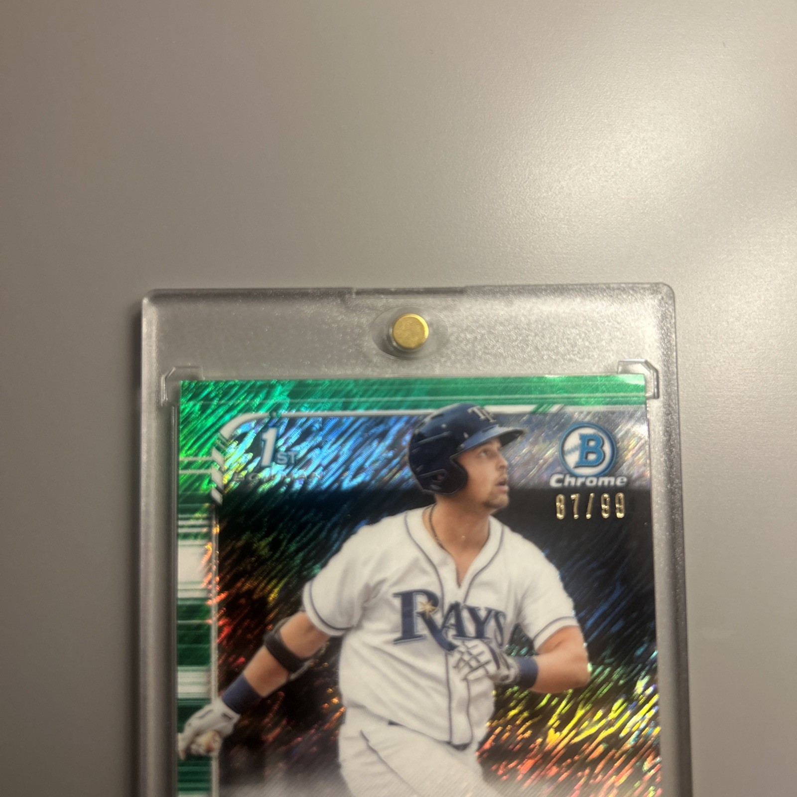 2019 Bowman Chrome Prospect Green Refractor /99 Nate Lowe #CPA-NL Rookie Auto RC