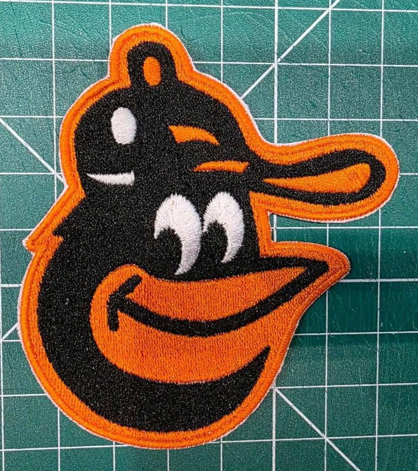 Baltimore Orioles logo MLB 3.75″ x 3.5″ Iron On Embroidered Patch shoulder