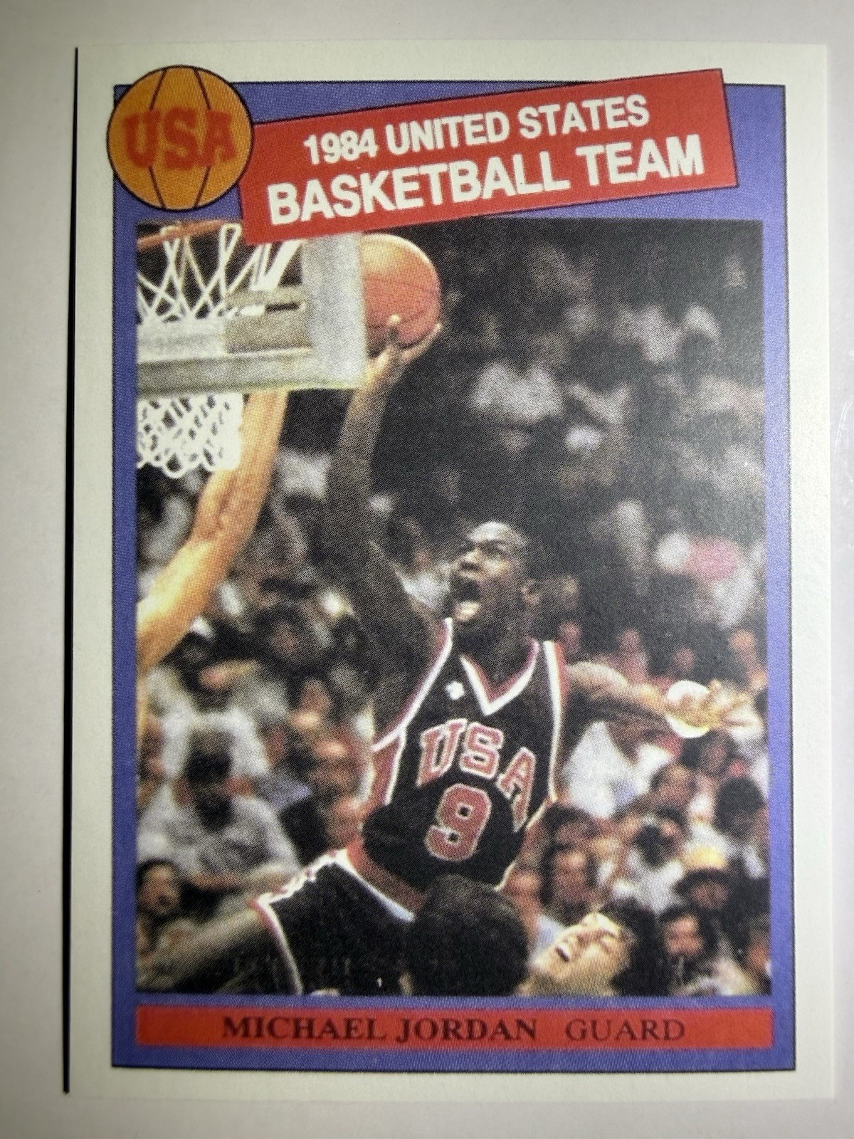Michael Jordan 1984 USA Olympic Basketball Team Pink Back Chicago Bulls Card