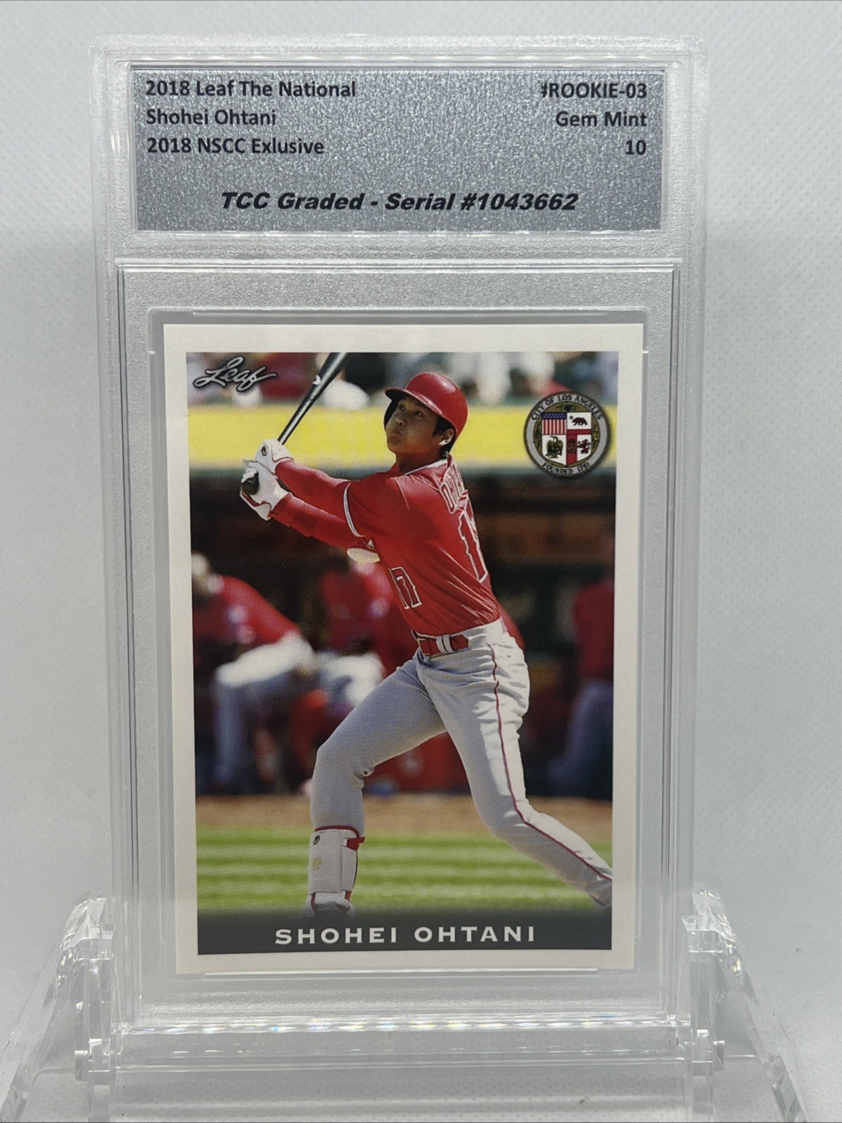 2018 Leaf The National Shohei Ohtani NSCC Rookie #3 TCC Graded Gem Mint 10