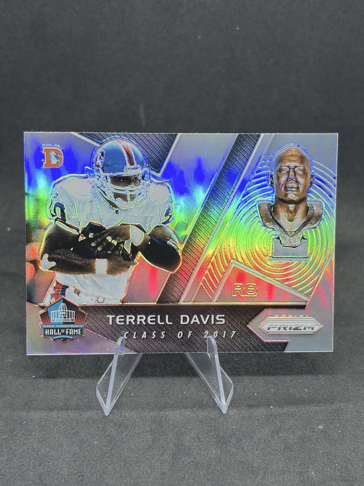2017 Panini Prizm Hall of Fame Silver Prizm Terrell Davis #19 Denver Broncos