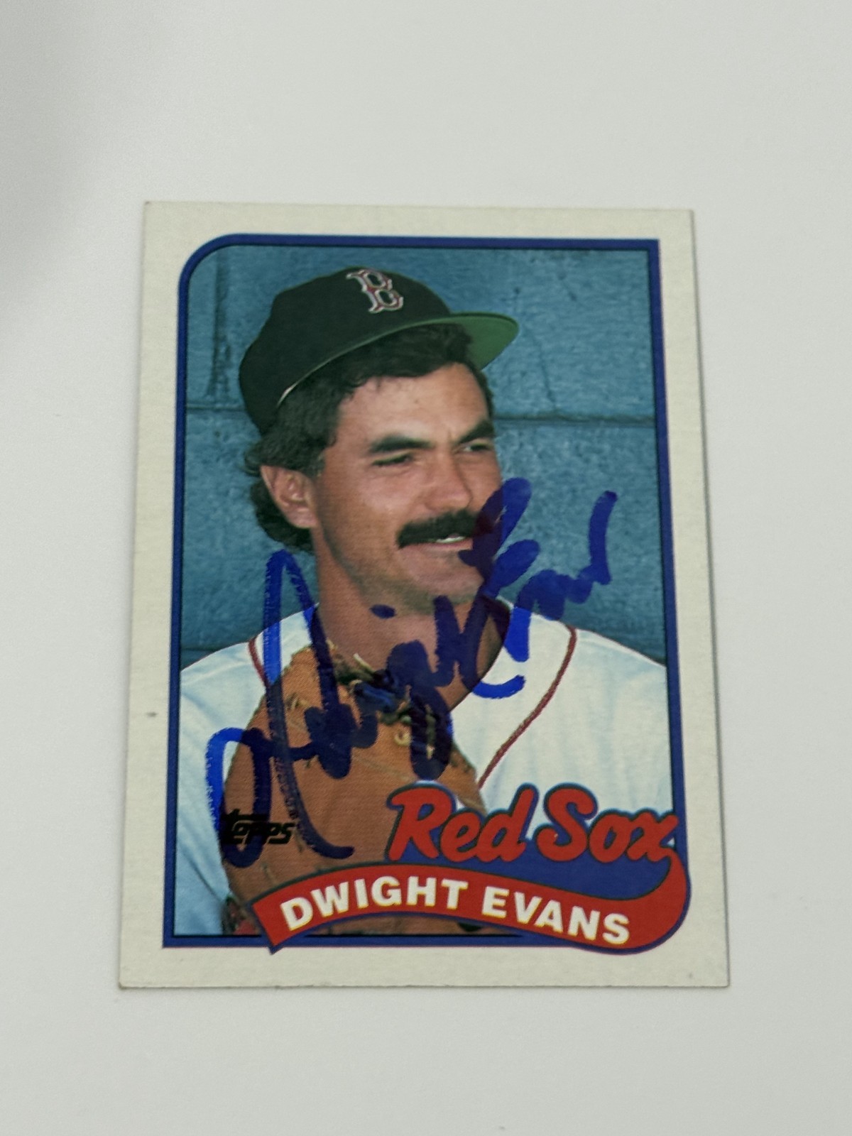 1988 Topps Autographed Vintage Dwight Evans Red Sox Star