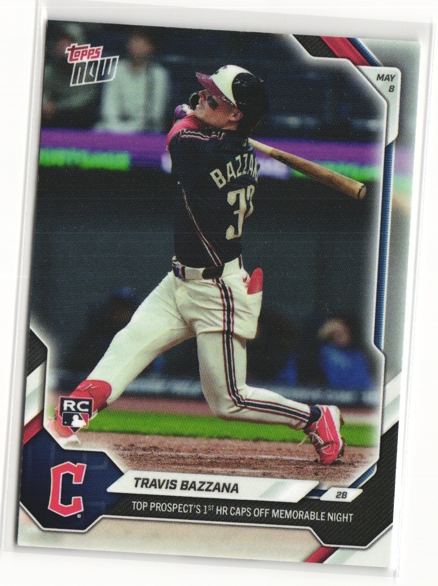 2026 Topps Now Travis Bazzana Rookie (RC) 1st HR #176 Cleveland Guardians