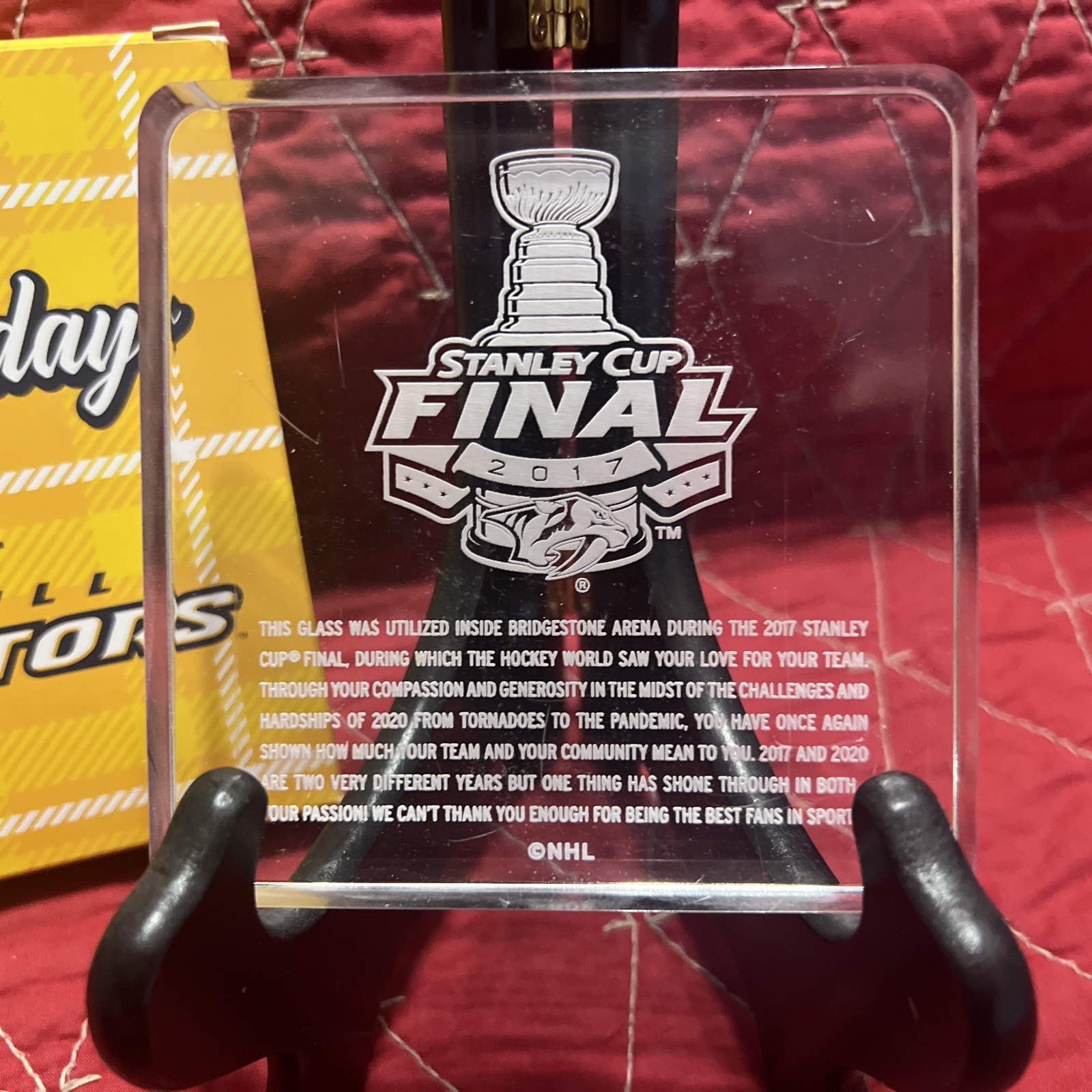 *Authentic Game Used Glass Penguins/Predators 2017 Stanley Cup Finals *No Stand