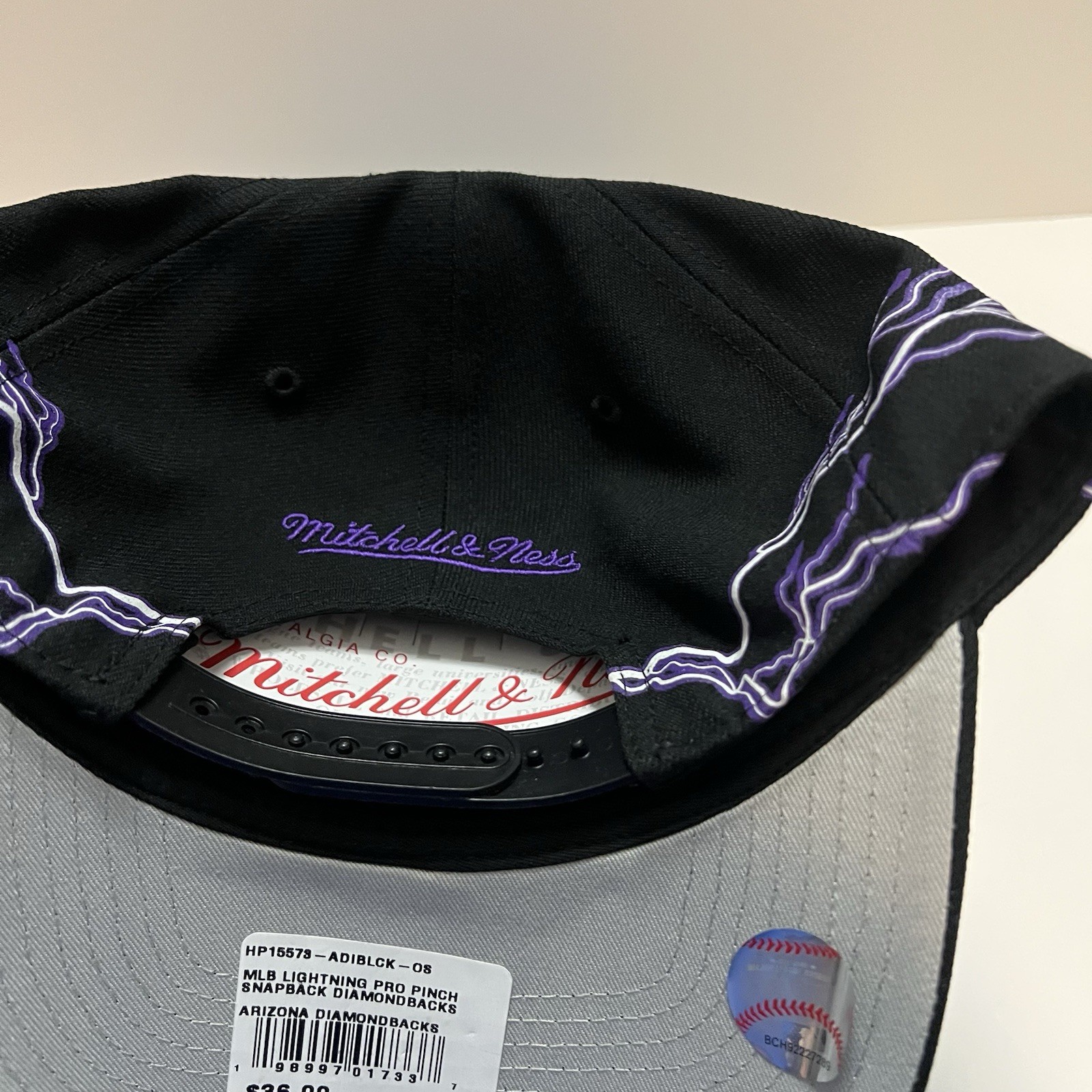 Mitchell & Ness Arizona Diamondbacks MLB Lightning Pro Pinch Snapback Hat Black