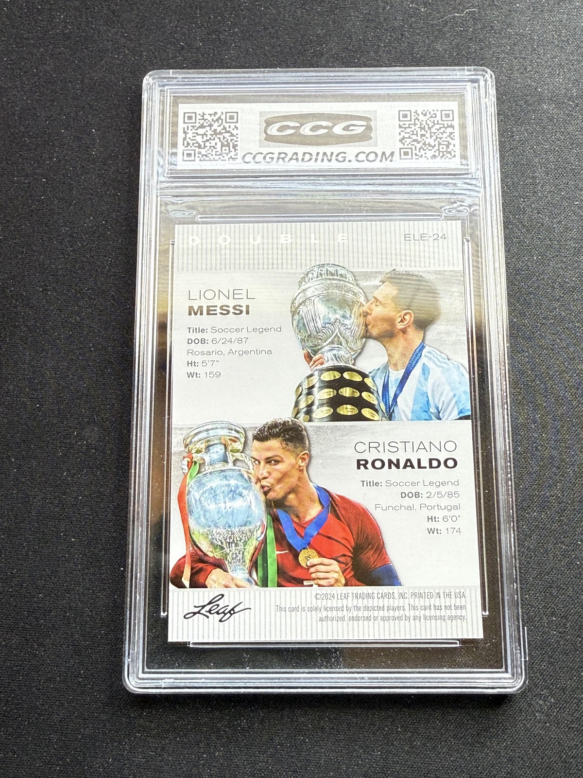 Messi / Ronaldo 2024 Leaf Legend Dual CCG 10 RC