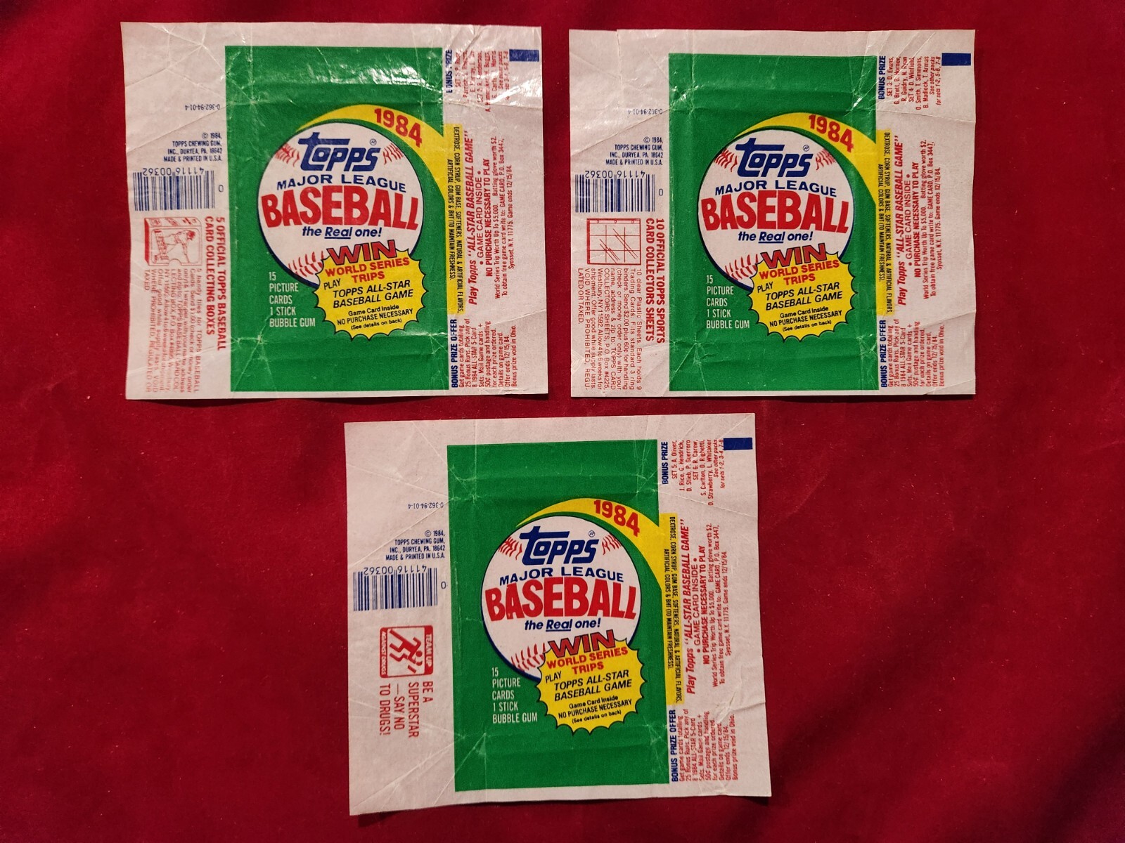⚾3 Set / Lot 1984 TOPPS Baseball Wax Pack WRAPPERS 4.2⚾ Mattingly RC Rookie Year