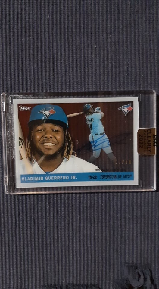 2022 Topps Clearly Authentic Blue Auto Autograph Vladimir Guerrero Jr 51/99 RAW