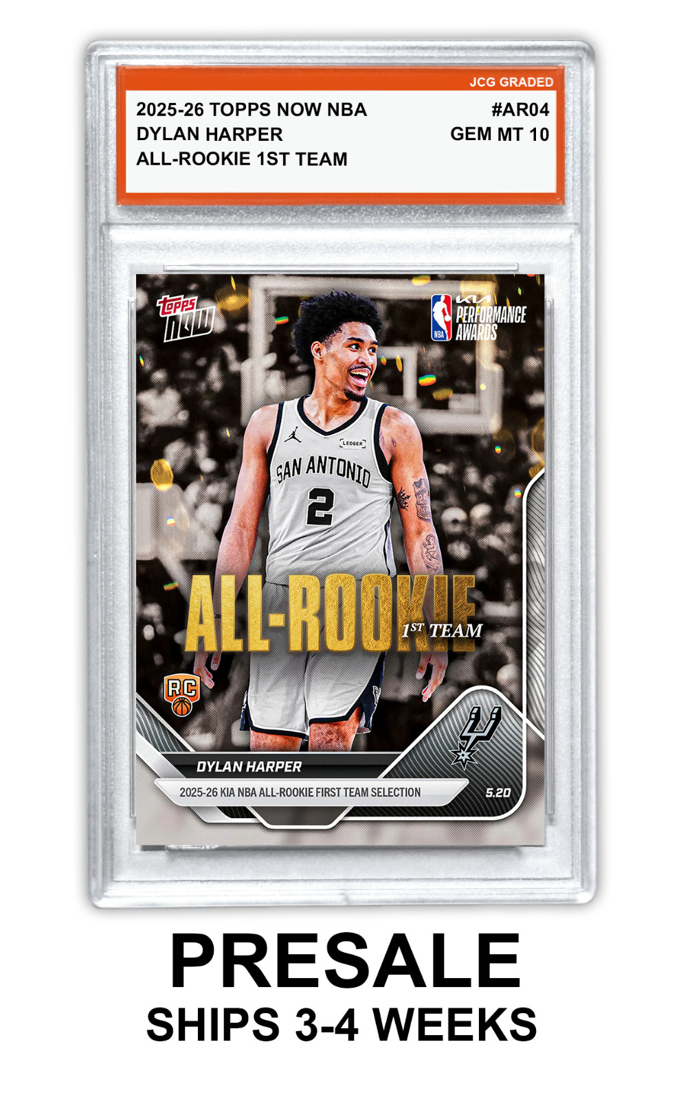 Dylan Harper 2025-26 Topps Now NBA #ARO4 Rookie Graded Gem Mint 10 – Presale