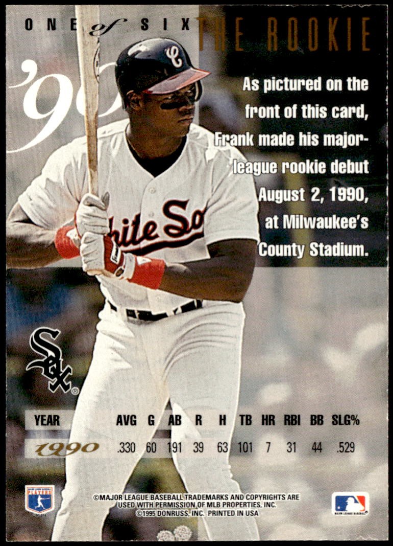 1995 Leaf #1 Frank Thomas Frank Thomas Season One E1
