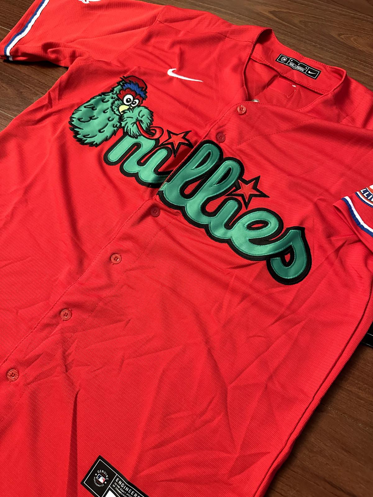 Red Men’s Philadelphia Phillies Philly Phanatic Stitched Jersey USA Seller