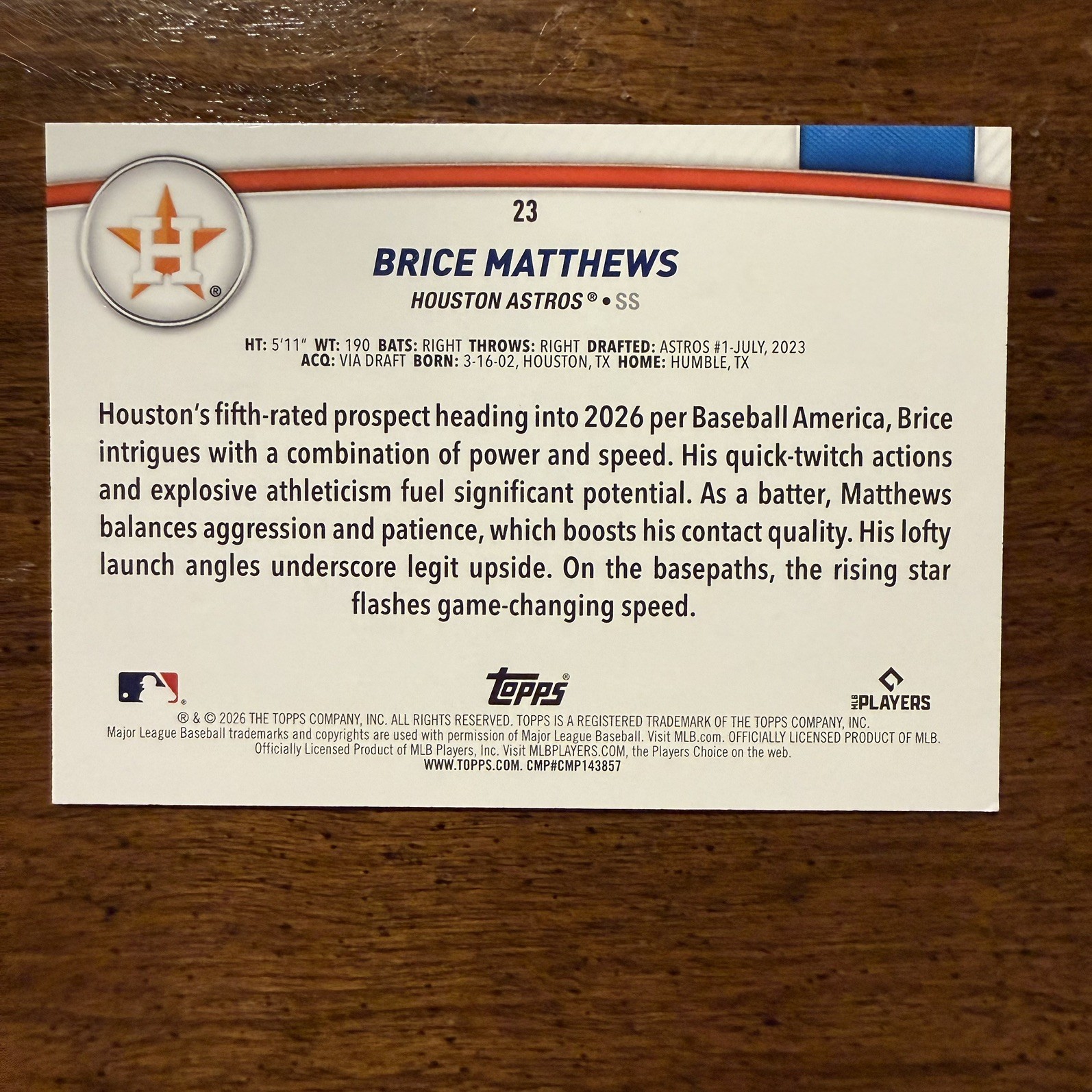 2026 TOPPS Series 2 Flagship Collection BRICE MATTHEWS RC #40🔥 COTSCO EXCLUSIVE