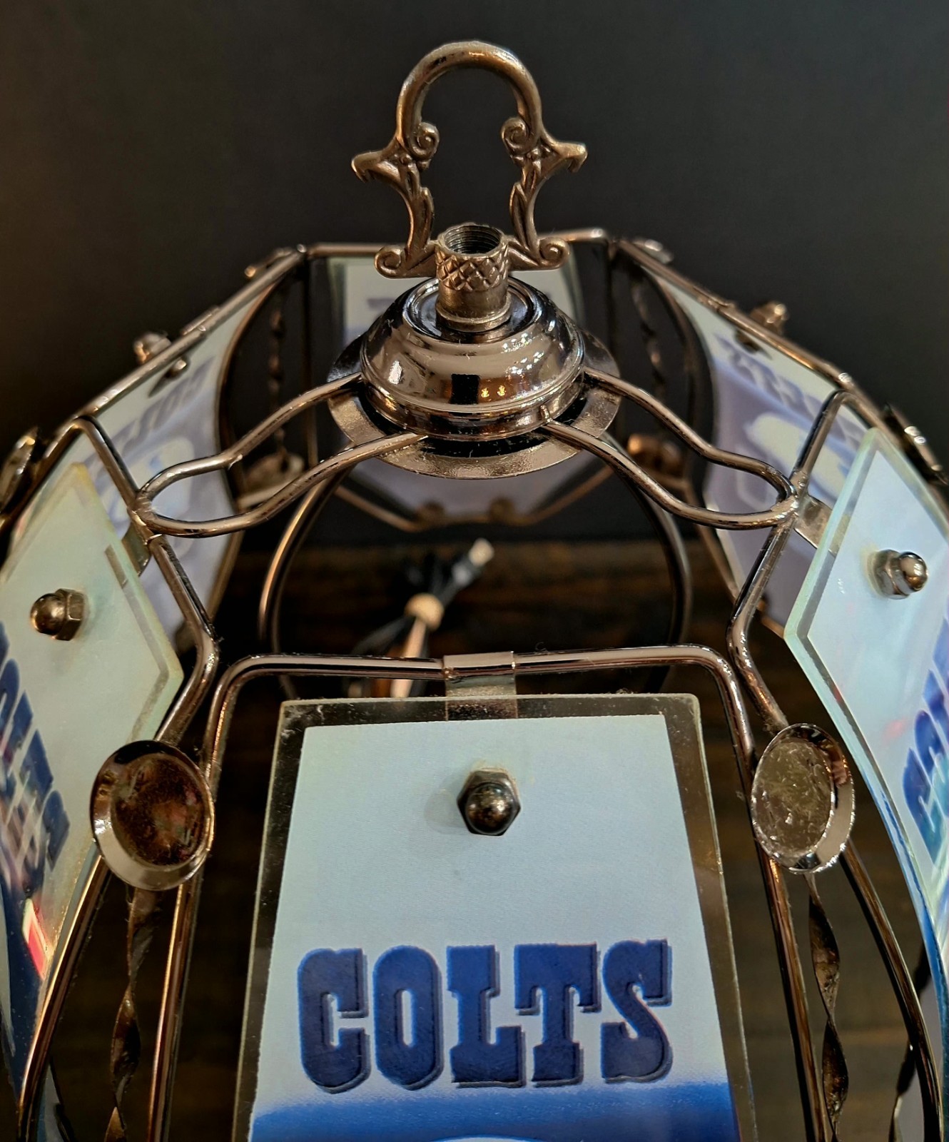 16″ NFL INDIANAPOLIS COLTS TOUCH LAMP Glass/metal Panels – Man Cave/Bar/Football