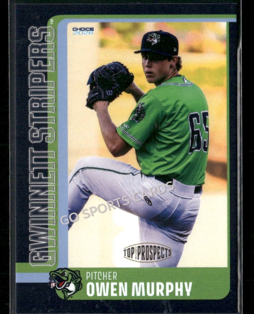 2026 AAA Top Prospects Gwinnett Stripers Owen Murphy RC Rookie Braves
