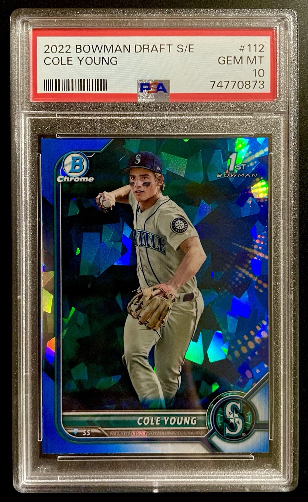 Cole Young 2022 Bowman Chrome Draft Sapphire Edition PSA 10 Rookie RC 1st BDC112