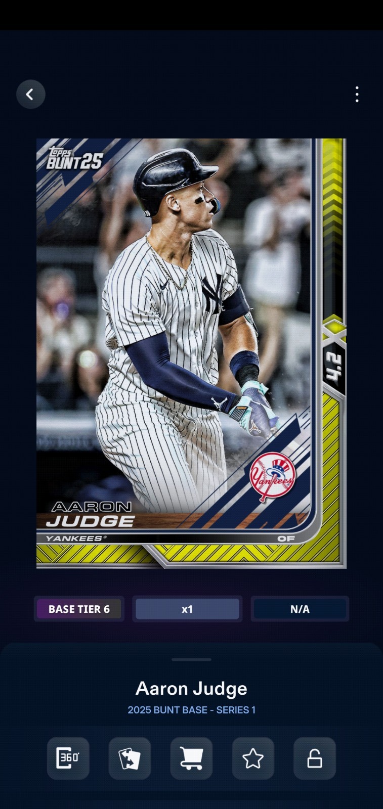 🎆 Bunt DIGITAL CARD 2025 TIER 6 4.2x Boost AARON JUDGE YANKEES 🔥