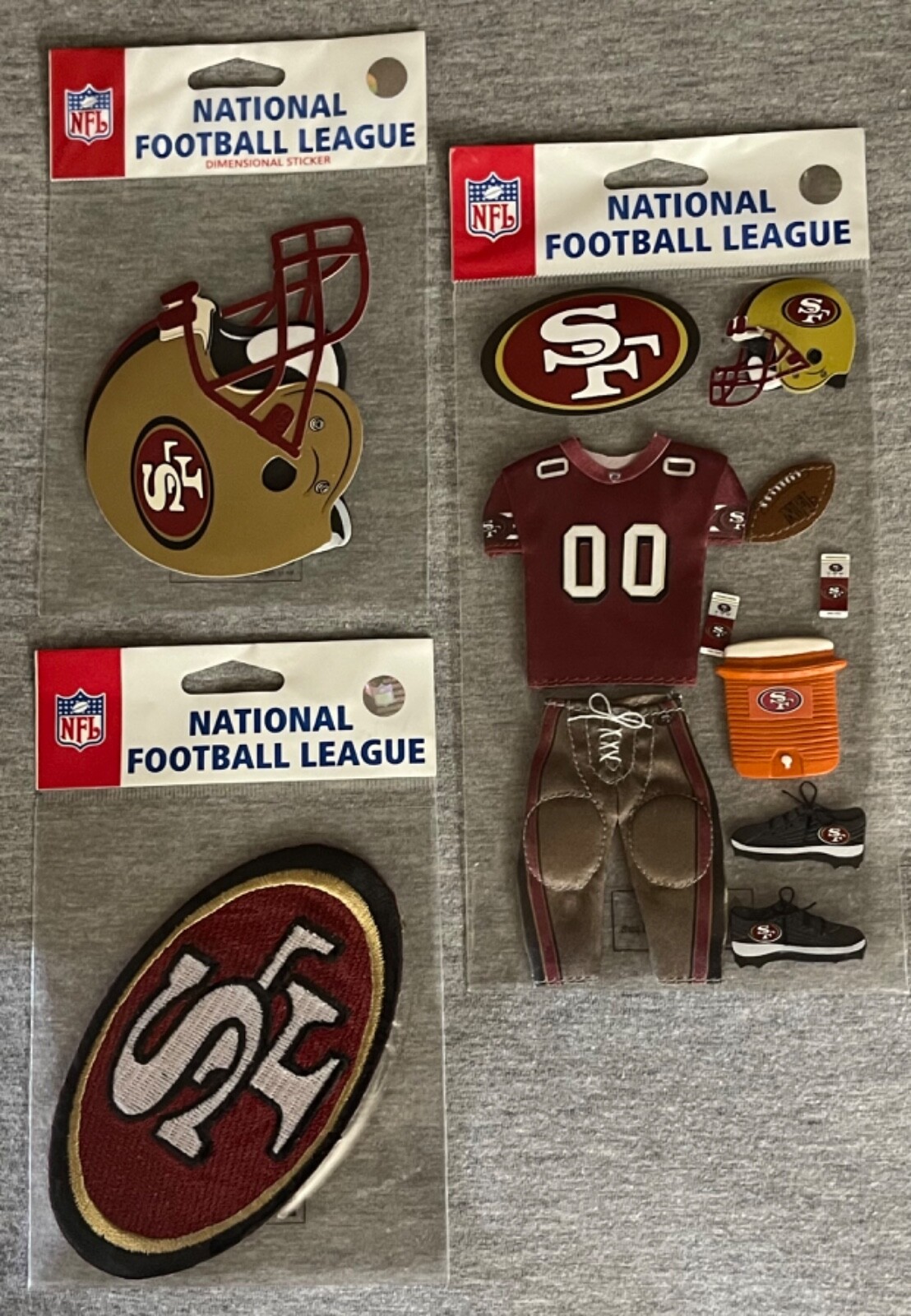 Licensed NFL 3D Scrapbook Stickers Helmets Uniforms Patches Most Football Teams