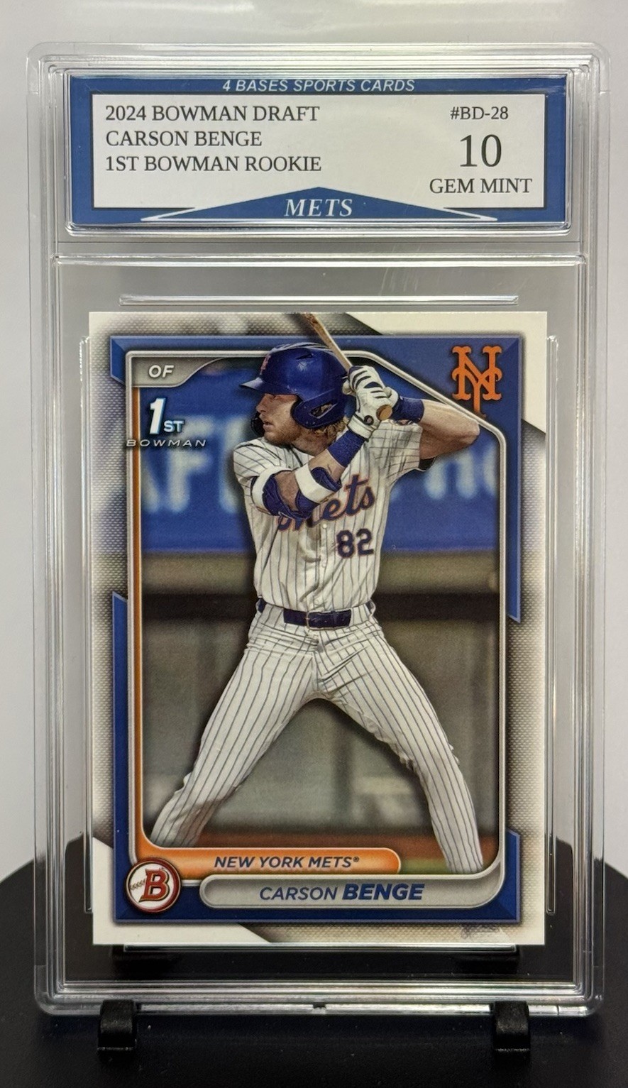2024 Bowman Draft Carson Benge Mets 1st Bowman Rookie Card #BD-28 Gem Mint 10