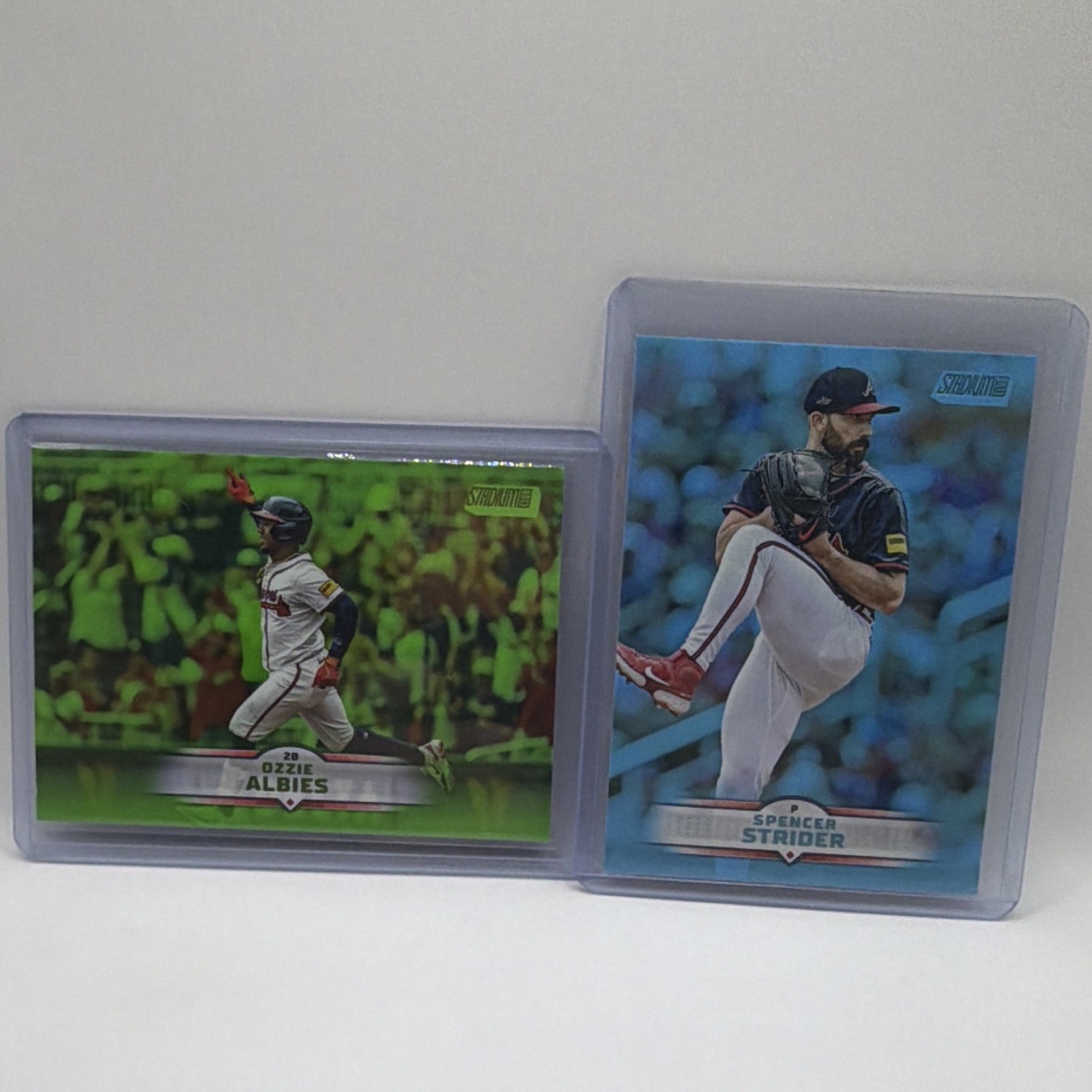 Topps Ozzie Albies, Spencer Strider 2-Card Lot 2024 Stadium Club #40 #90 ATL