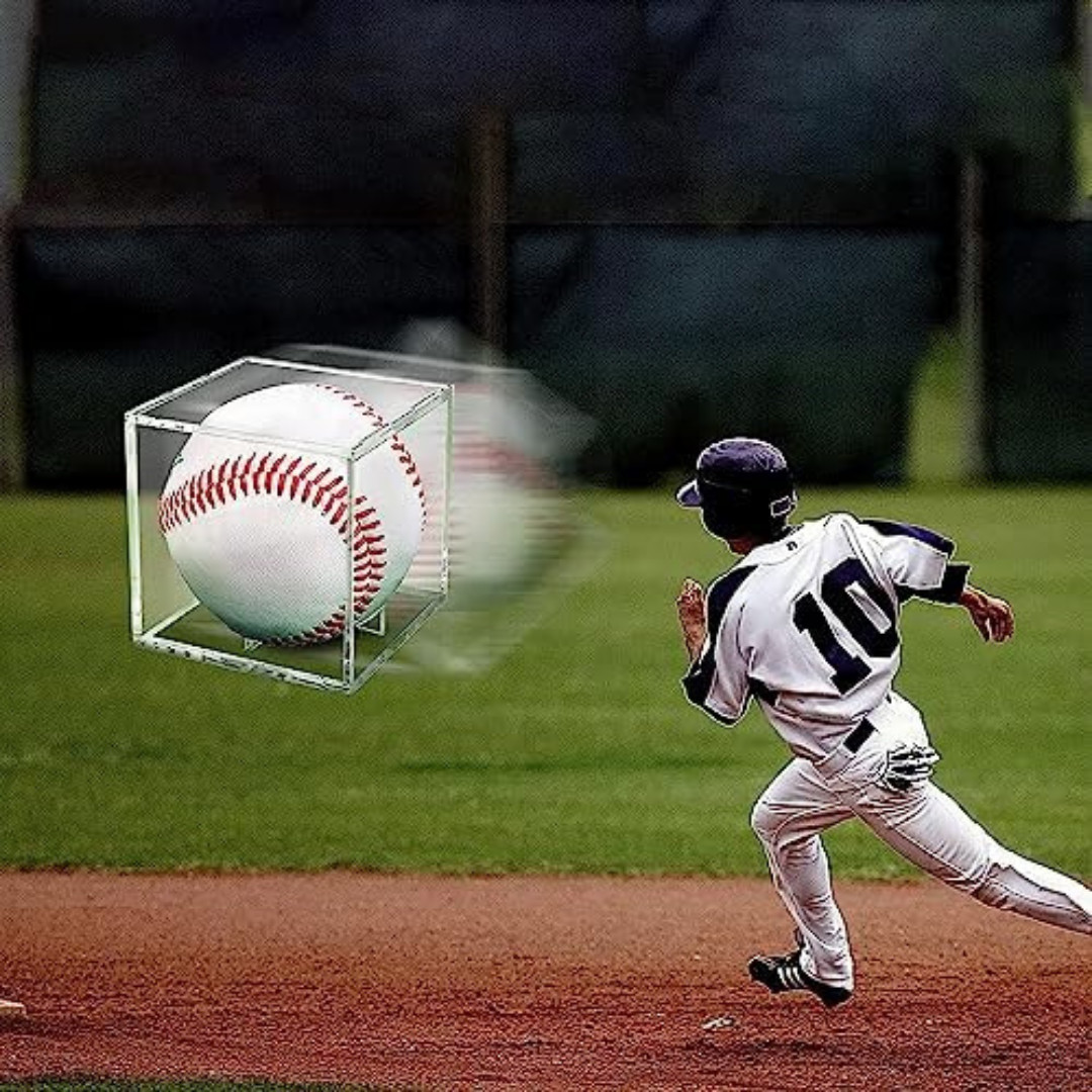 Baseball Display Case Uv Protected Acrylic Clear Baseball Holder Square Cube Bal