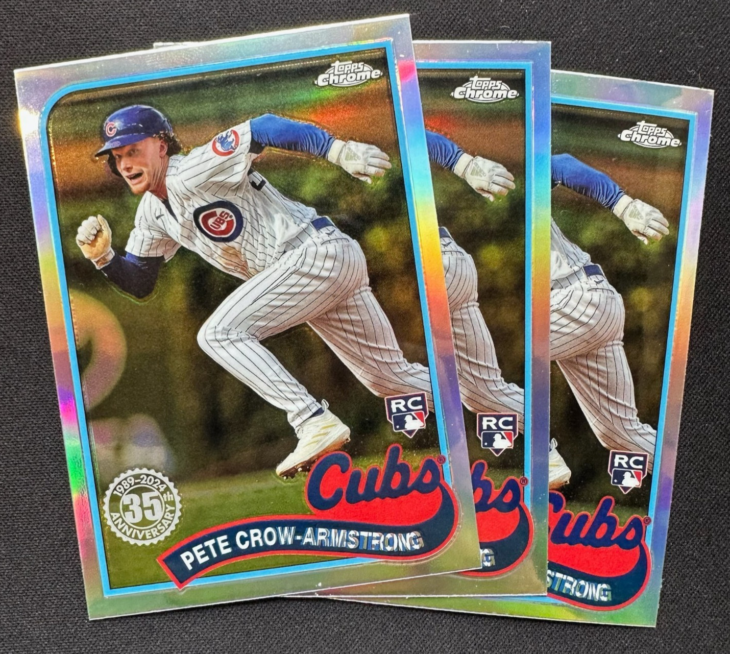 2024 Topps Chrome Pete Crow-Armstrong 1989 Refractor #89CB-19 3x RC 35th Rookie