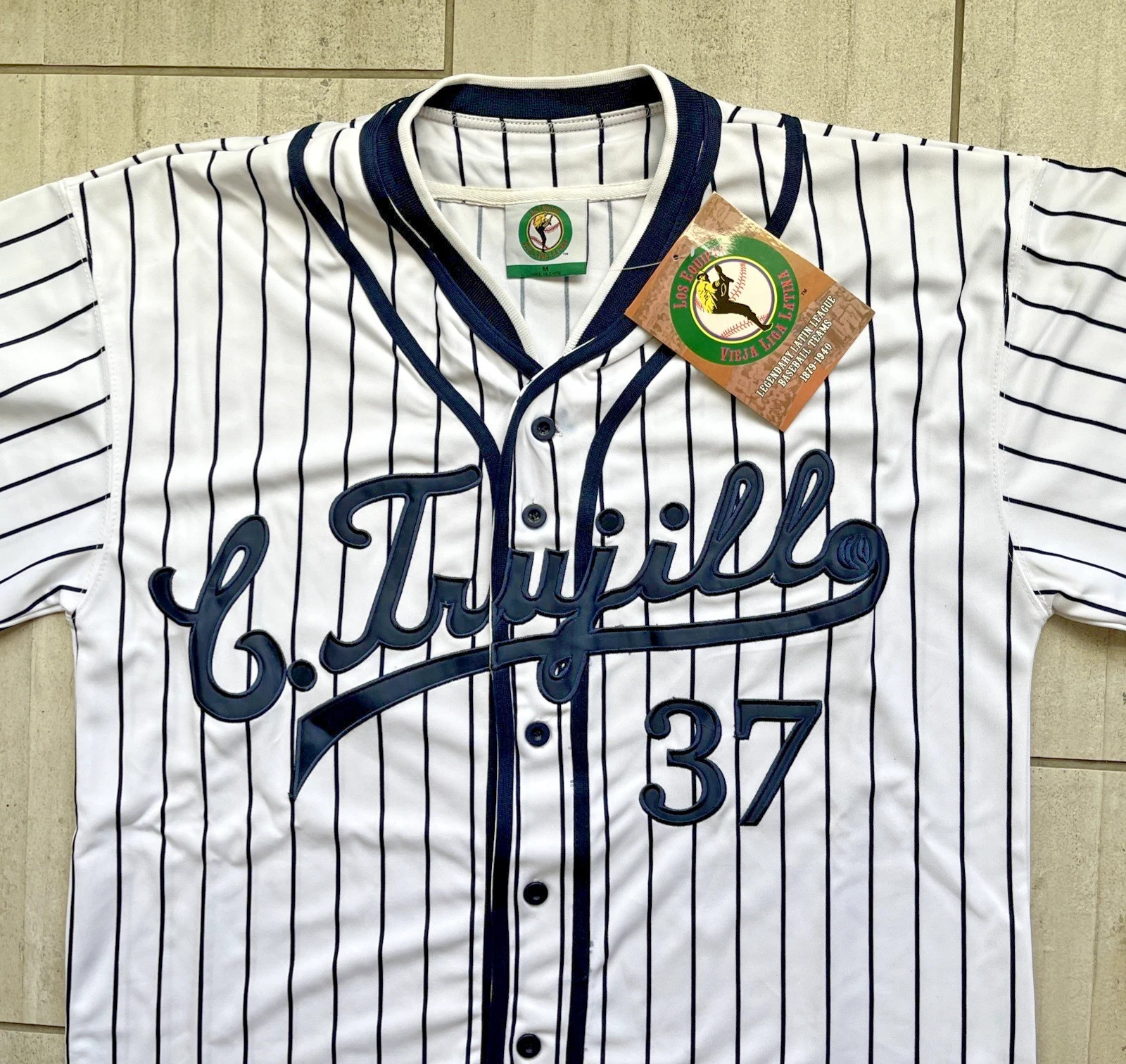LATIN LEAGUE CIUDAD TRUJILLO THROWBACK (1879-1940) BASEBALL JERSEY #37 Size XL