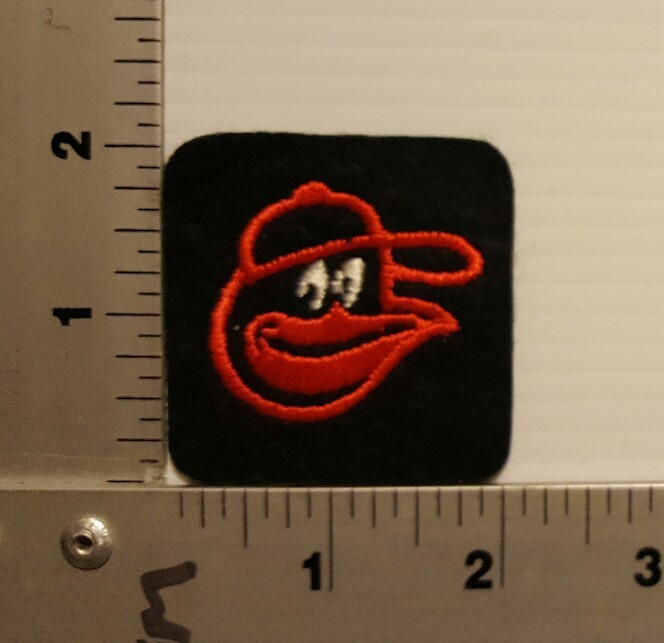 1-PCS BALTIMORE ORIOLES (SQUARE) (BLACK & ORANGE) VINTAGE EMBROIDERED PATCH