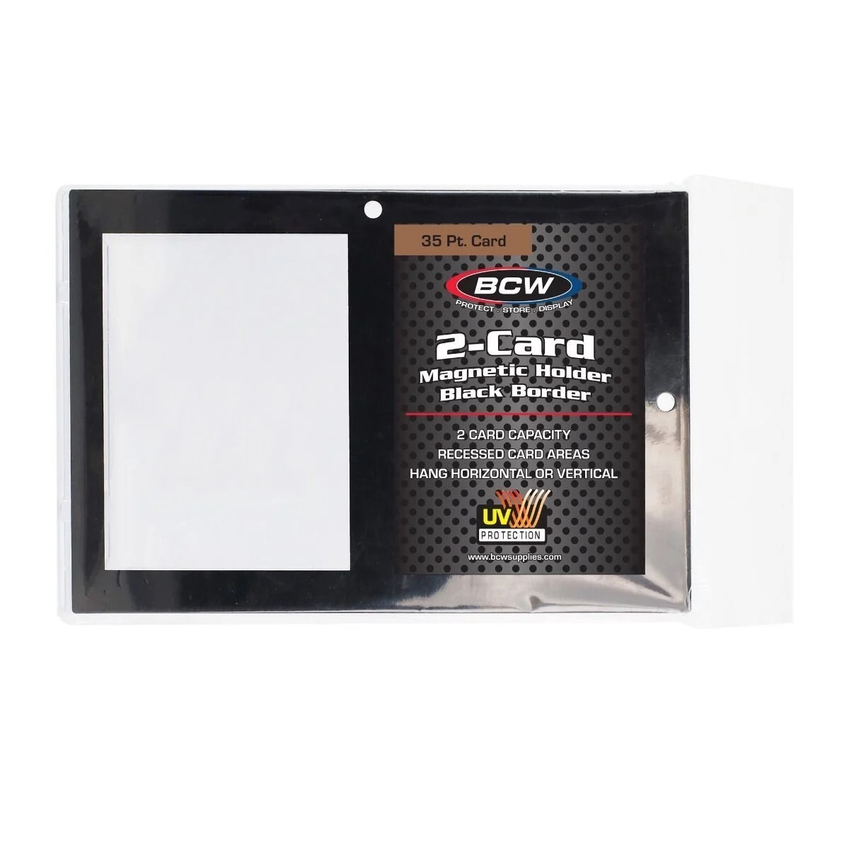 New (1 ct) BCW Magnetic 2-Card Holder Black Border 35 PT -UV PROTECTED