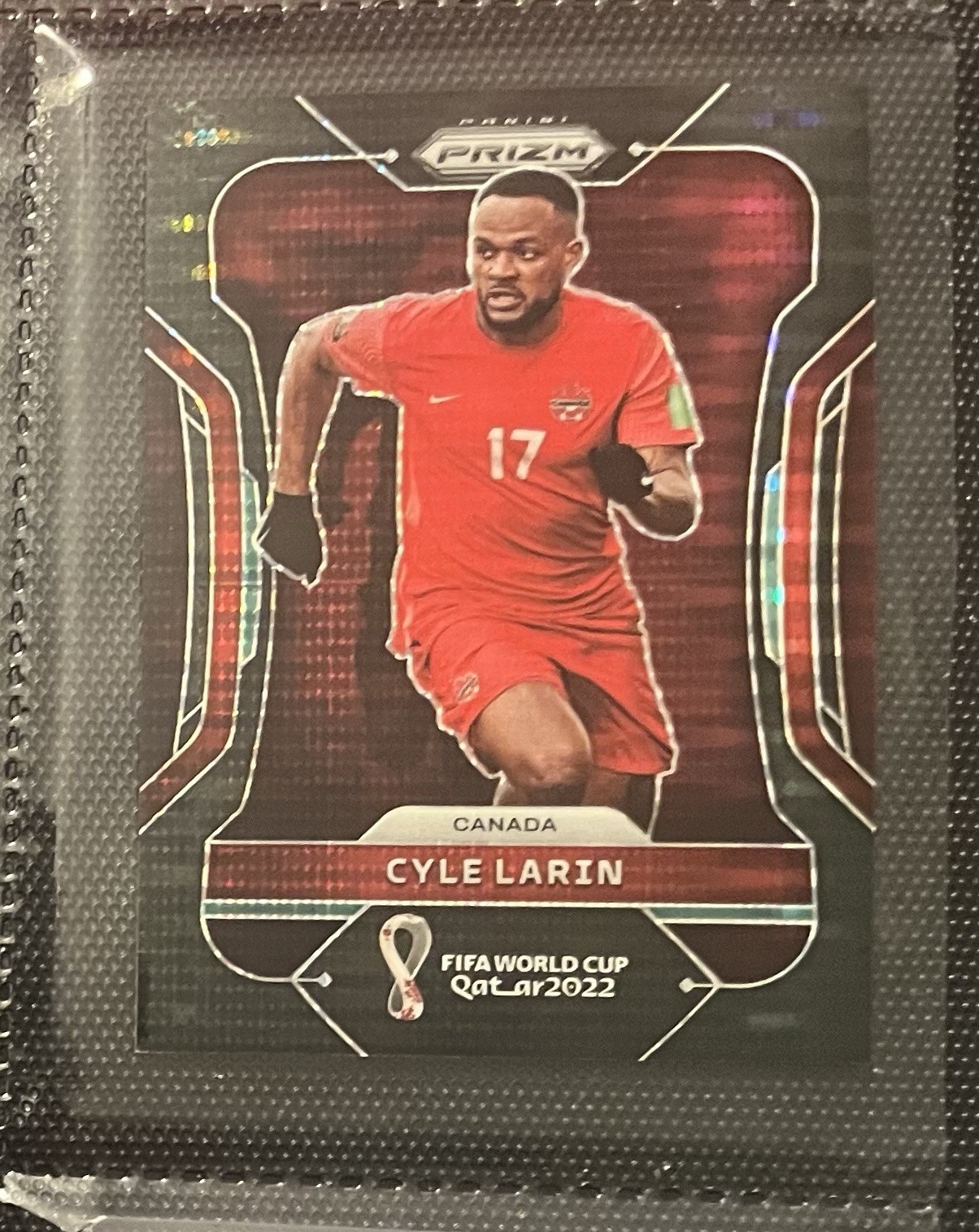 2022 Panini Prizm FIFA World Cup Cyle Larin BREAKAWAY Black 1/1 #47 Canada