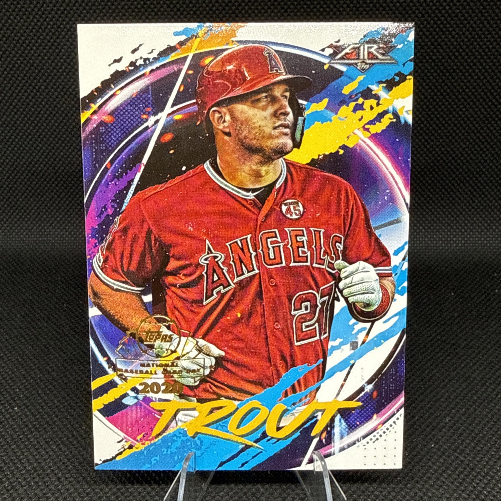 2020 Topps Fire Preview National Baseball Card Day #FP-2 Mike Trout Angels