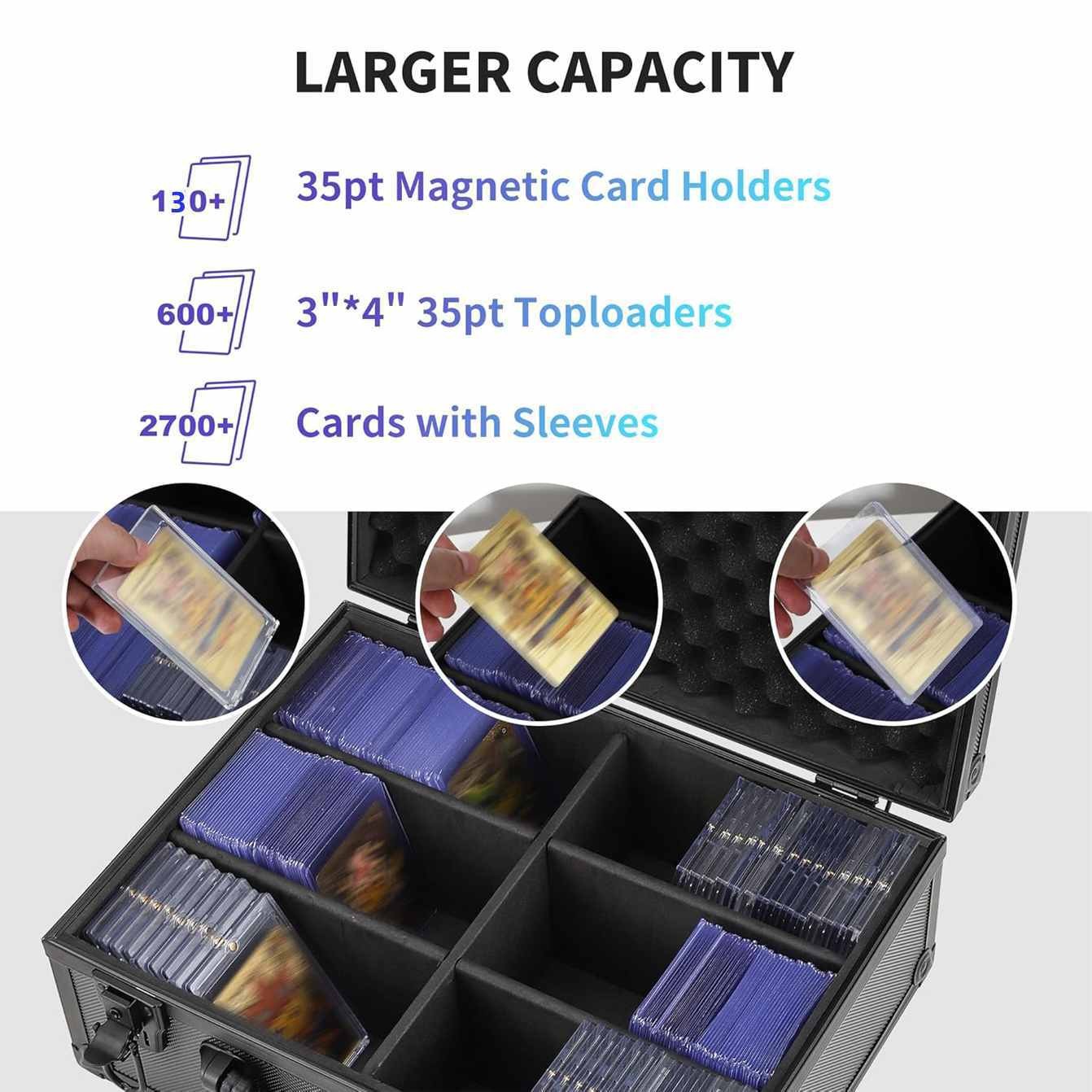 Graded Card Case Storage Box for 600+ 35PT 3″x4″ Toploaders Trading Sports Card