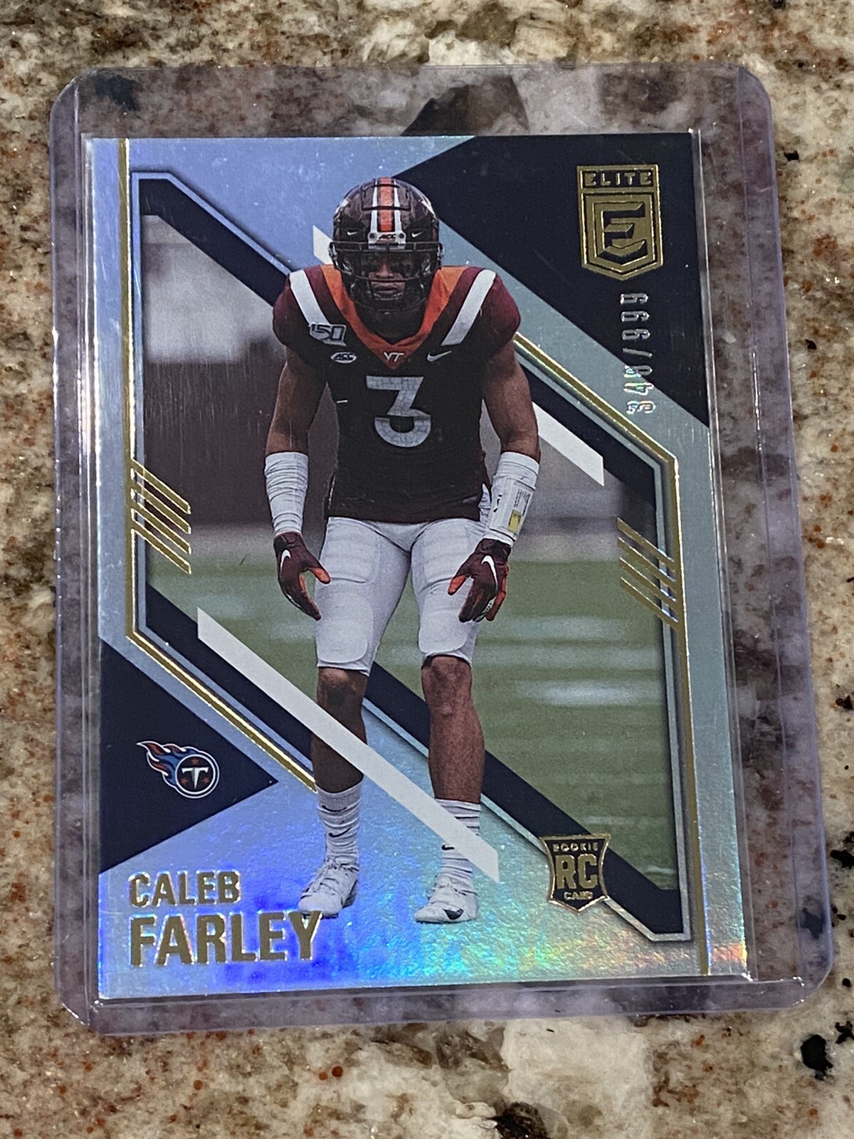 2021 Donruss Elite Caleb Farley RC Parallel #349/999 SSP Virgina Tech/Titans