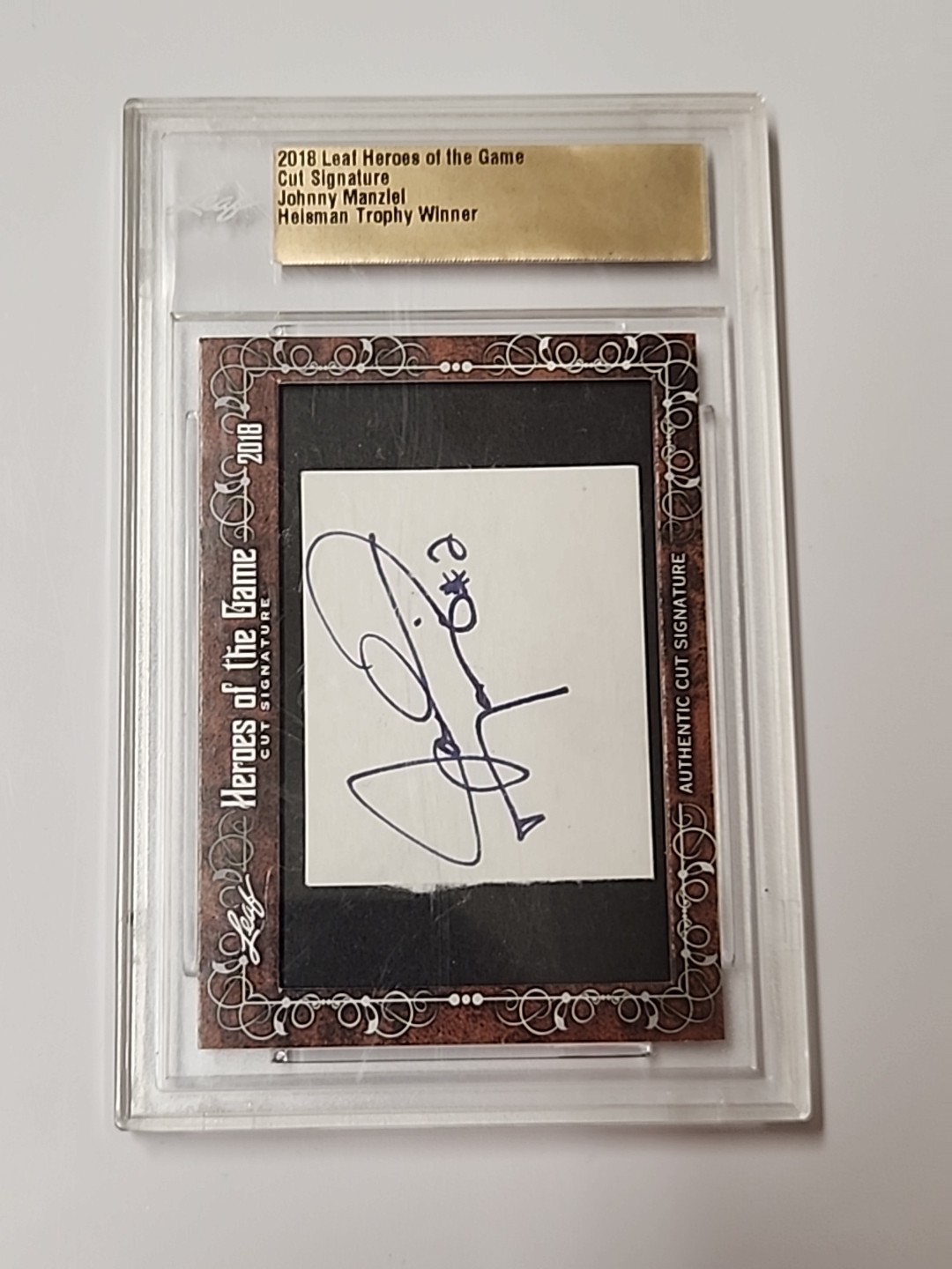 2018 Leaf Heroes Of The Gsme JOHNNY MANZIEL Cut Signature Heisman Winner