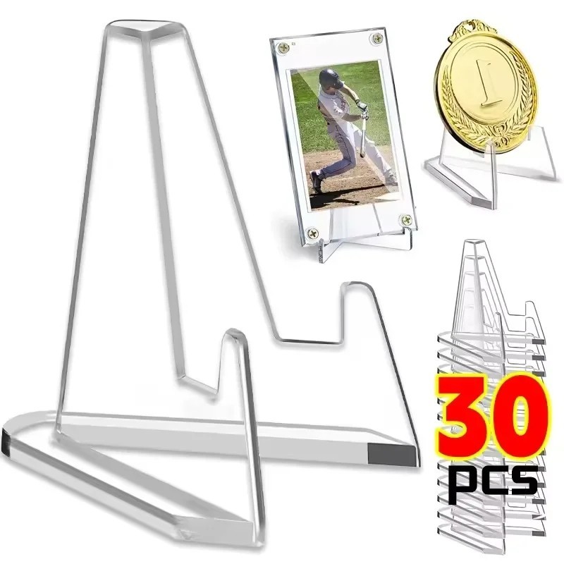 1 – 30 Pcs Clear Card Stands, Arcylic Card Display for Sports Graded