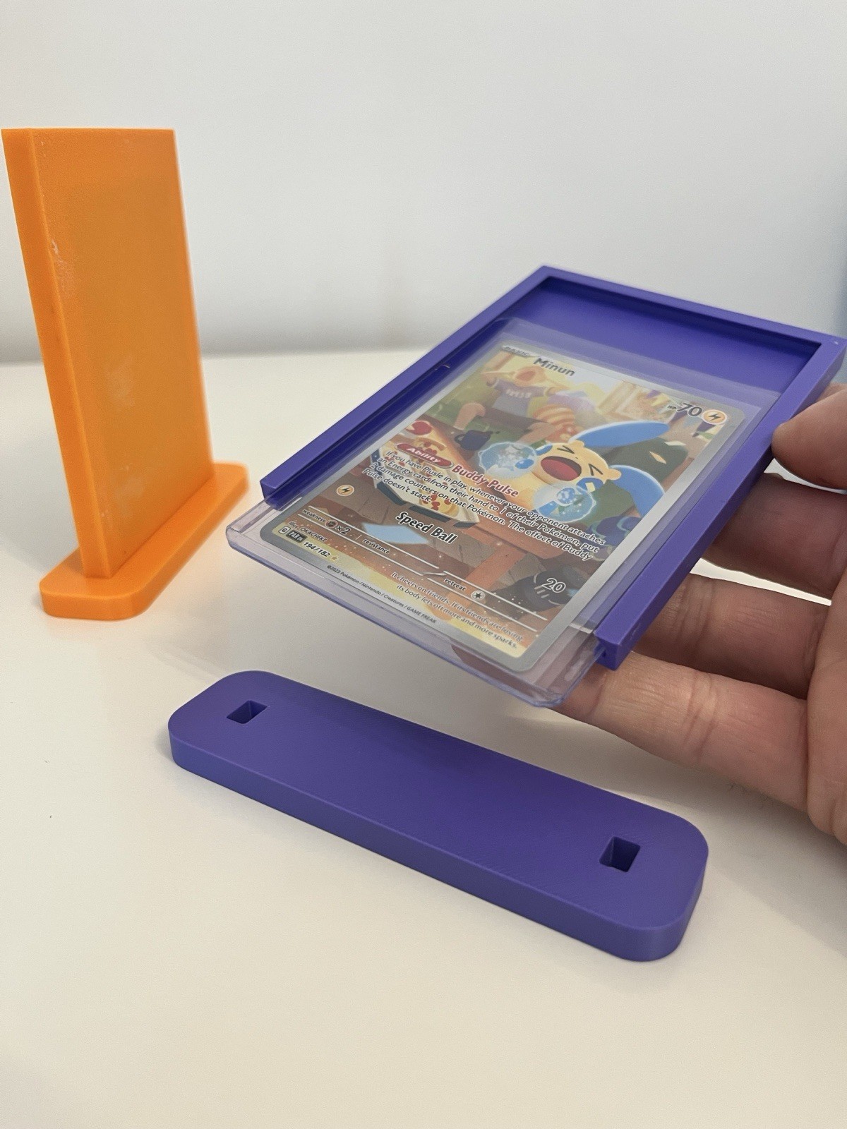 Top Loader Card Display Stand for TCG & Sports Cards – SET of 3 – Multiple Color