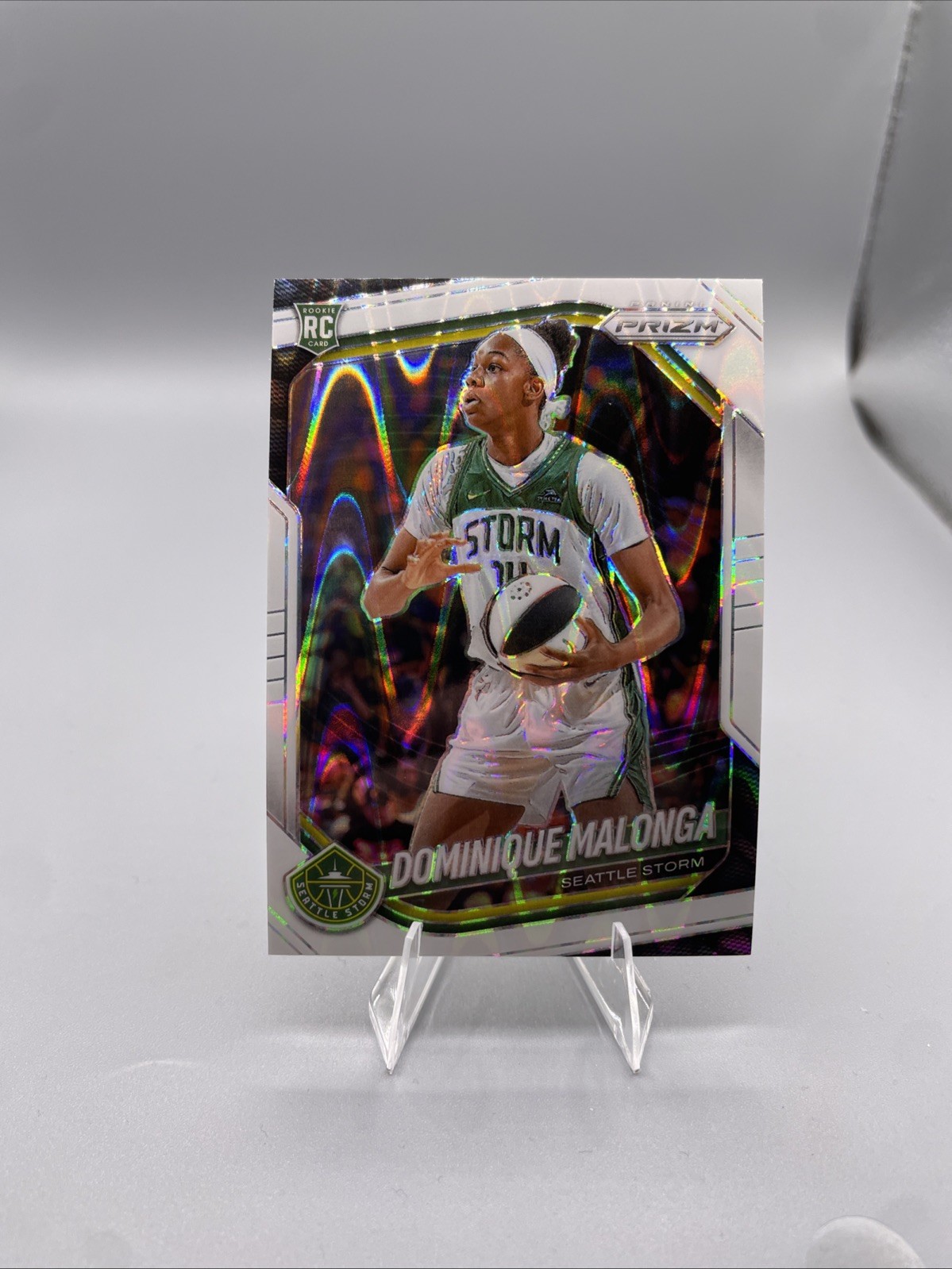 2025 Panini Prizm WNBA – Dominique Malonga #116 White Seismic Prizm (RC)