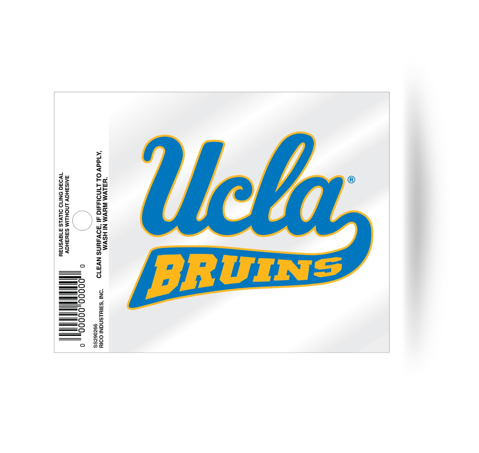 UCLA Bruins Wordmark Logo Static Cling Sticker NEW Window or Car NCAA 3×4 Inches