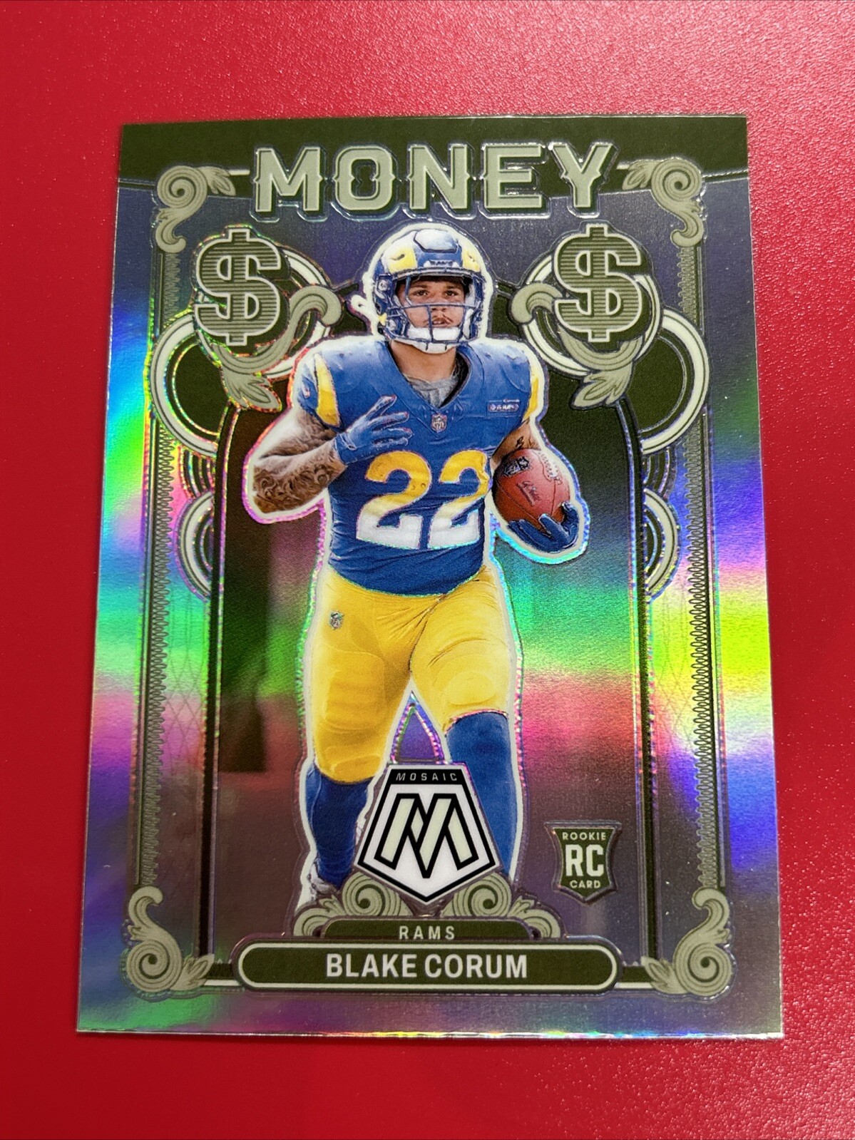 Blake Corum Rc MONEY Case Hit SSP 2024 Mosaic Prizm Los Angeles Rams #13