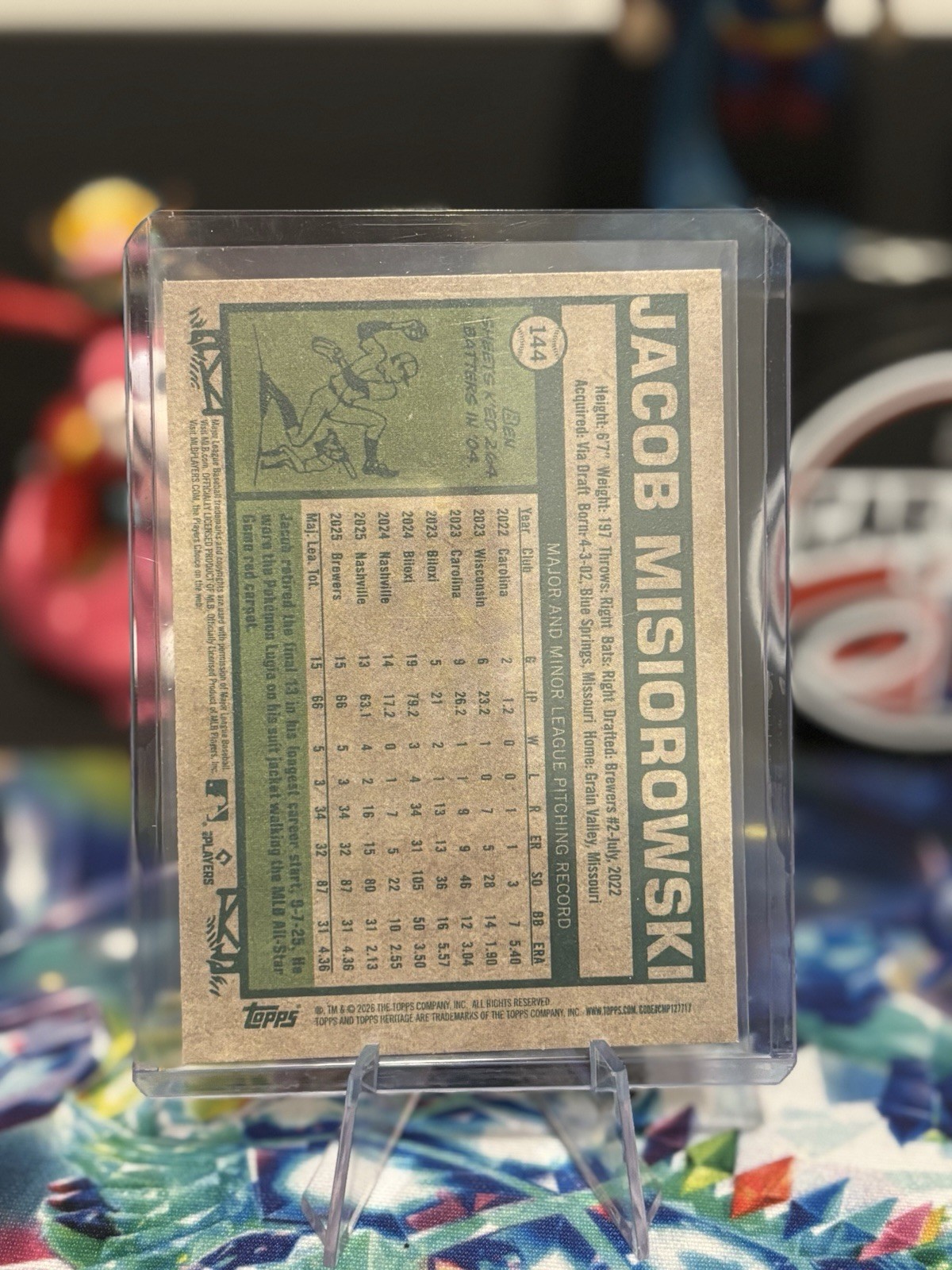 2026 Topps Heritage – Jacob Misiorowski #144 (RC)