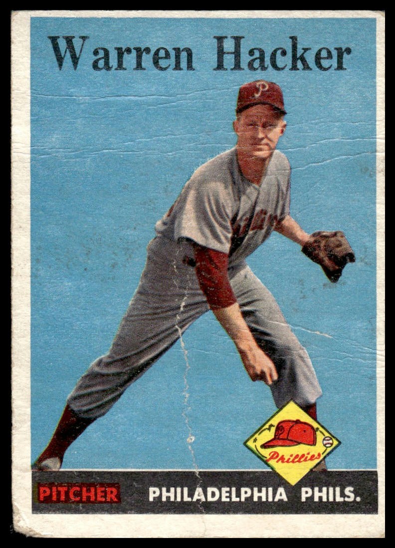1958 Topps Warren Hacker #251 Philadelphia Phillies – Poor