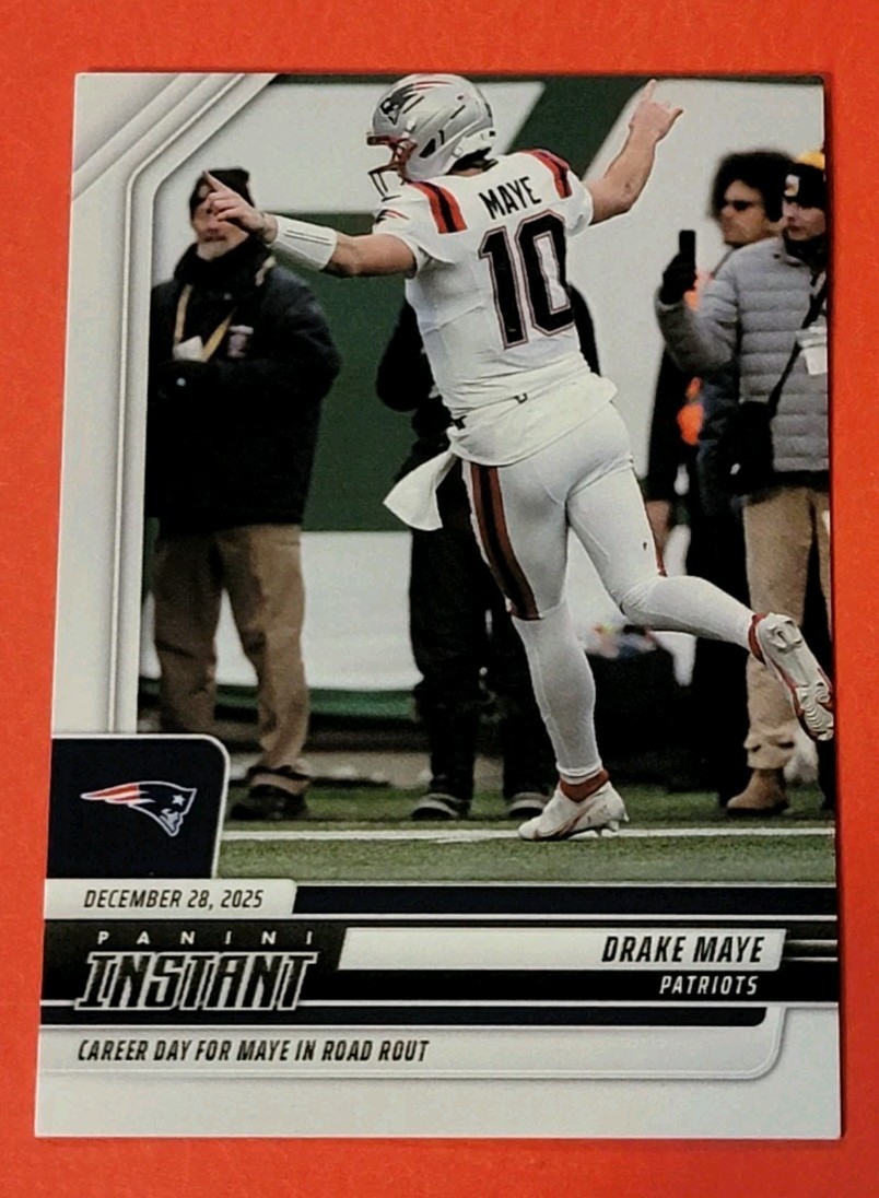 Drake Maye INSTANT CARD #d1/233 12-28-2025 CAREER DAY FOR Maye IN ROAD ROUT