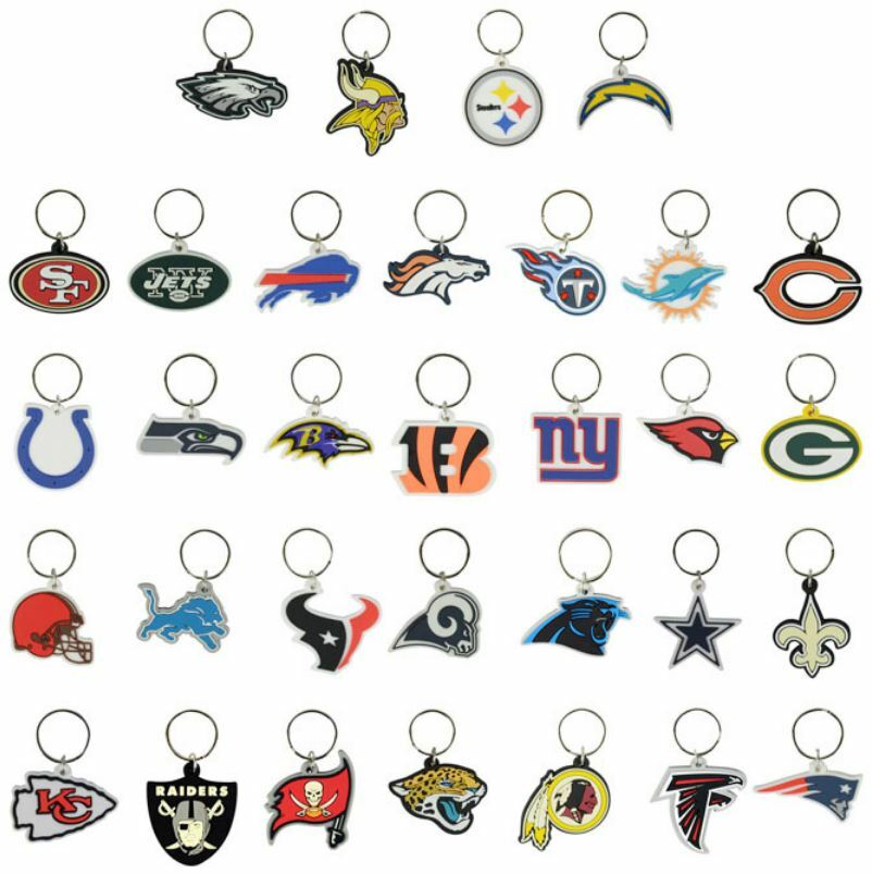 NFL Football PVC Key Chain (Keychain) – Pick Your Favorite Team – NFL Licensed