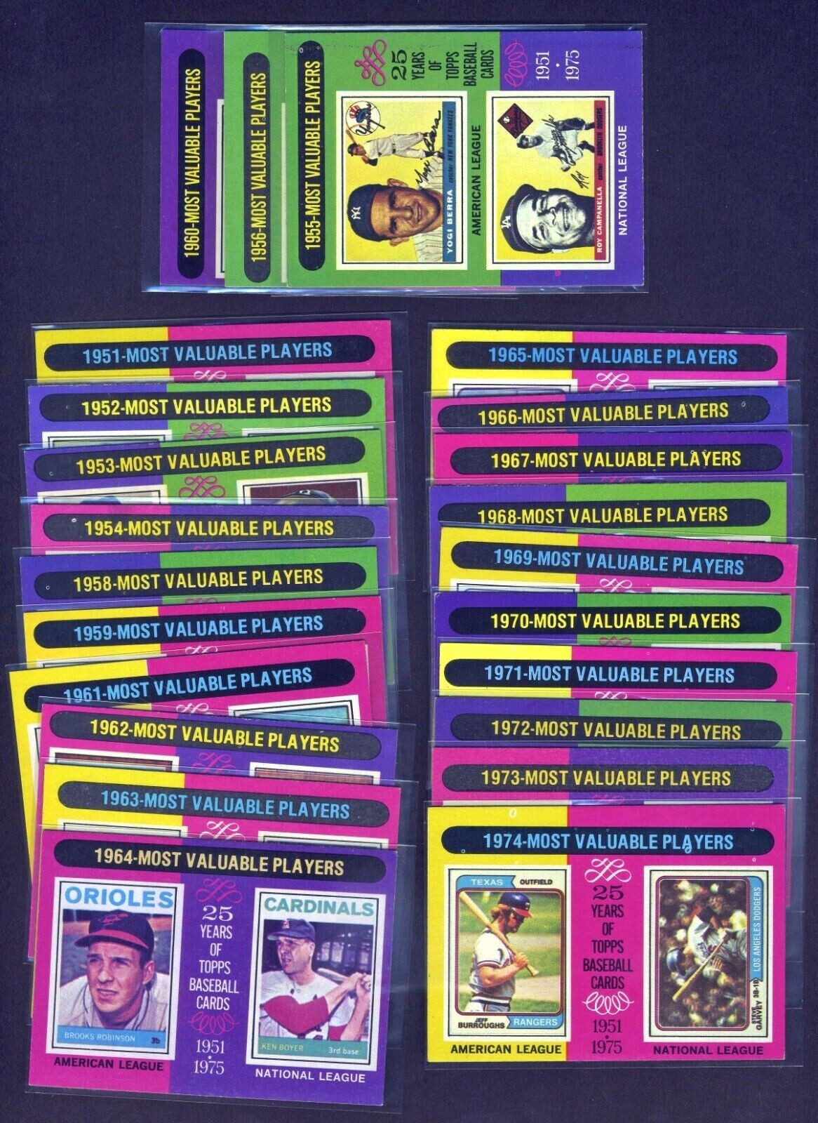 1975 Topps Baseball – MVP CARDS – “You Pick” Complete Your Set – With photos!