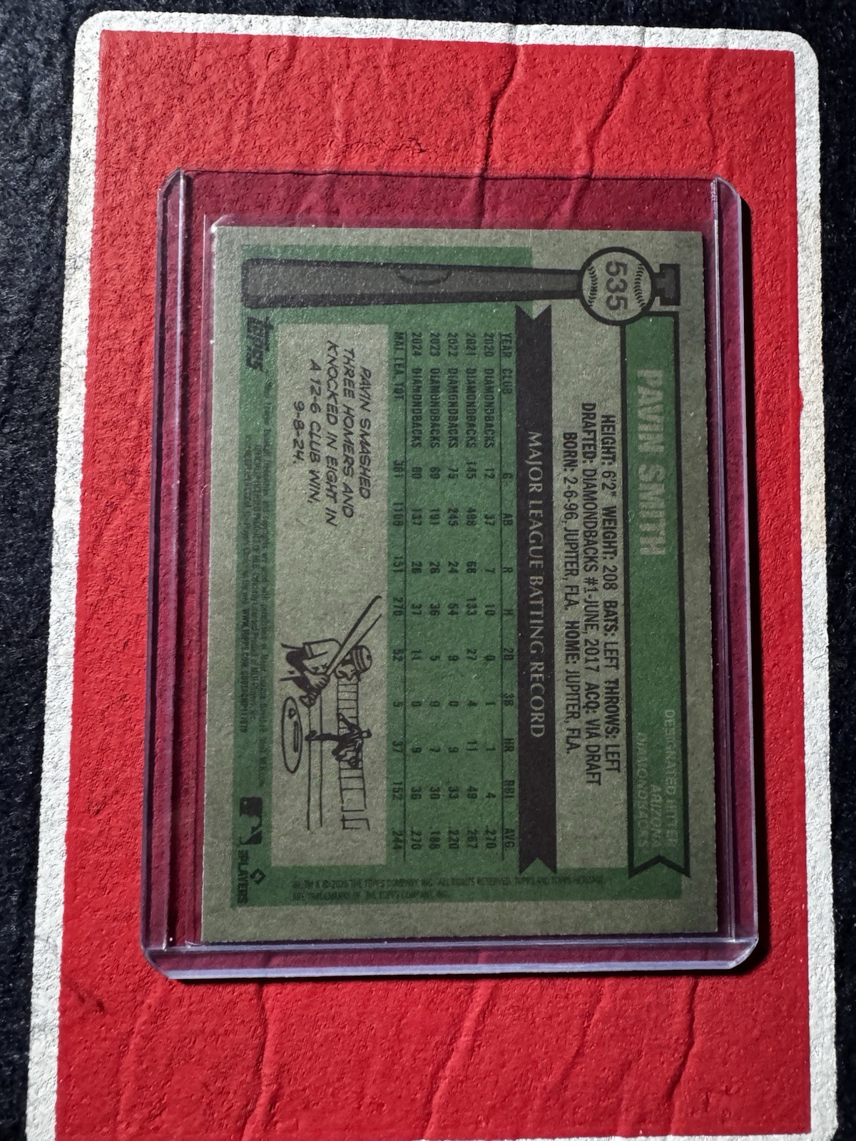 #535 Pavin Smith Dark Blue Border – 2025 Topps Heritage High Number