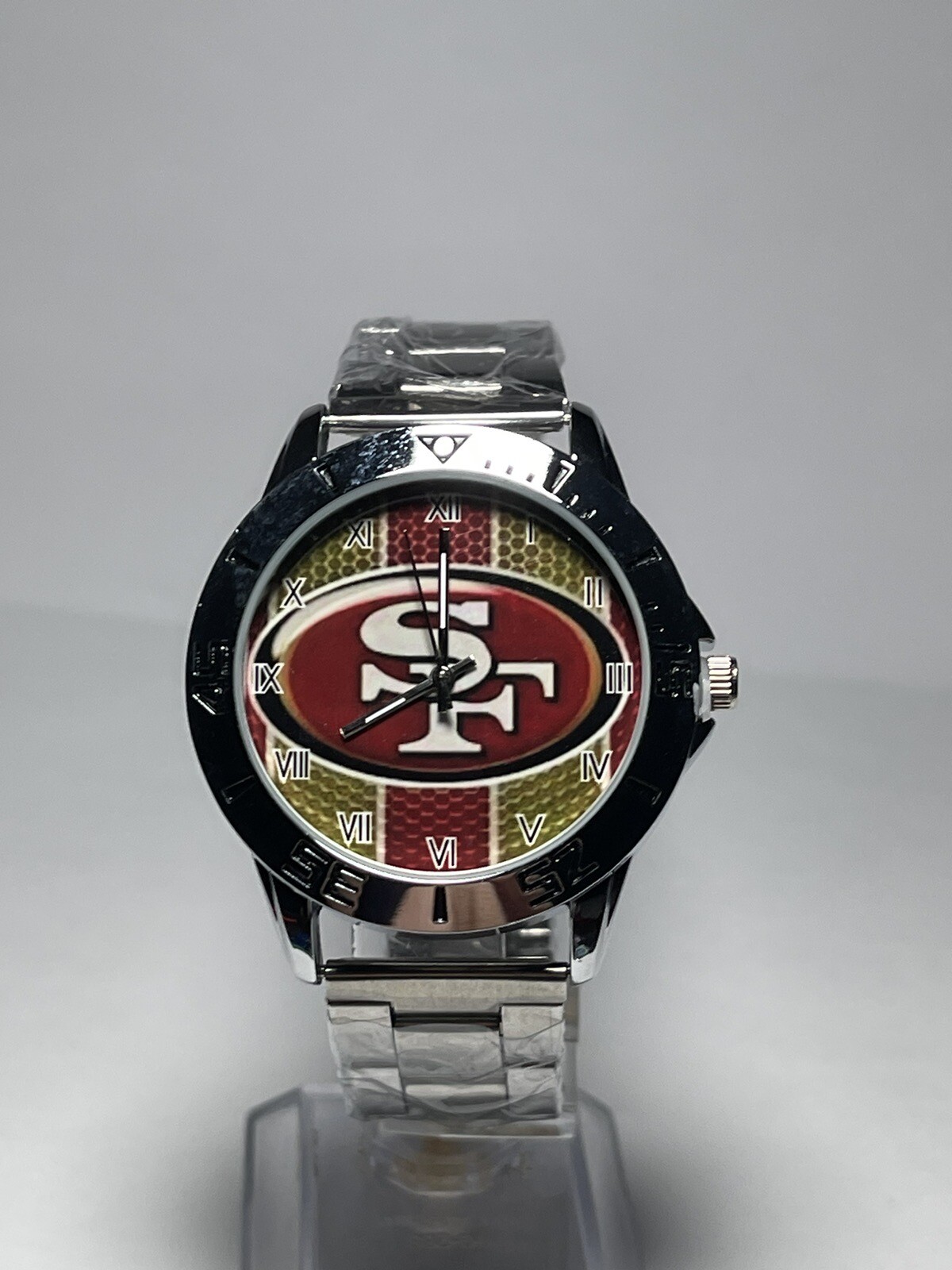 San Francisco 49ers Football Team Logo Men’s Stainless-Steel Silver Watch NEW