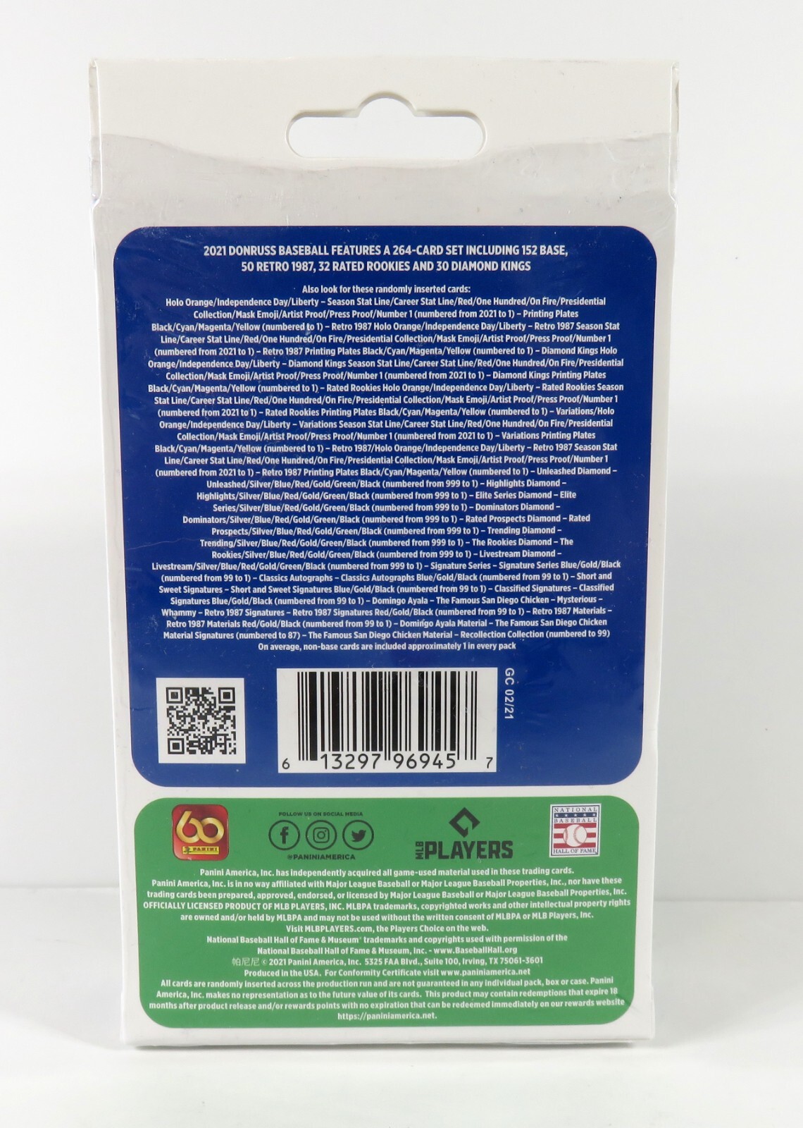 2021 Panini DONRUSS Baseball HANGER BOX New 50 Cards Per Box DIAMOND & HOLO