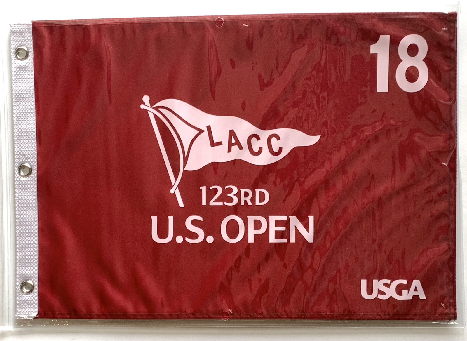 2023 US Open Flag LACC golf red silkscreen logo Los Angeles pga new