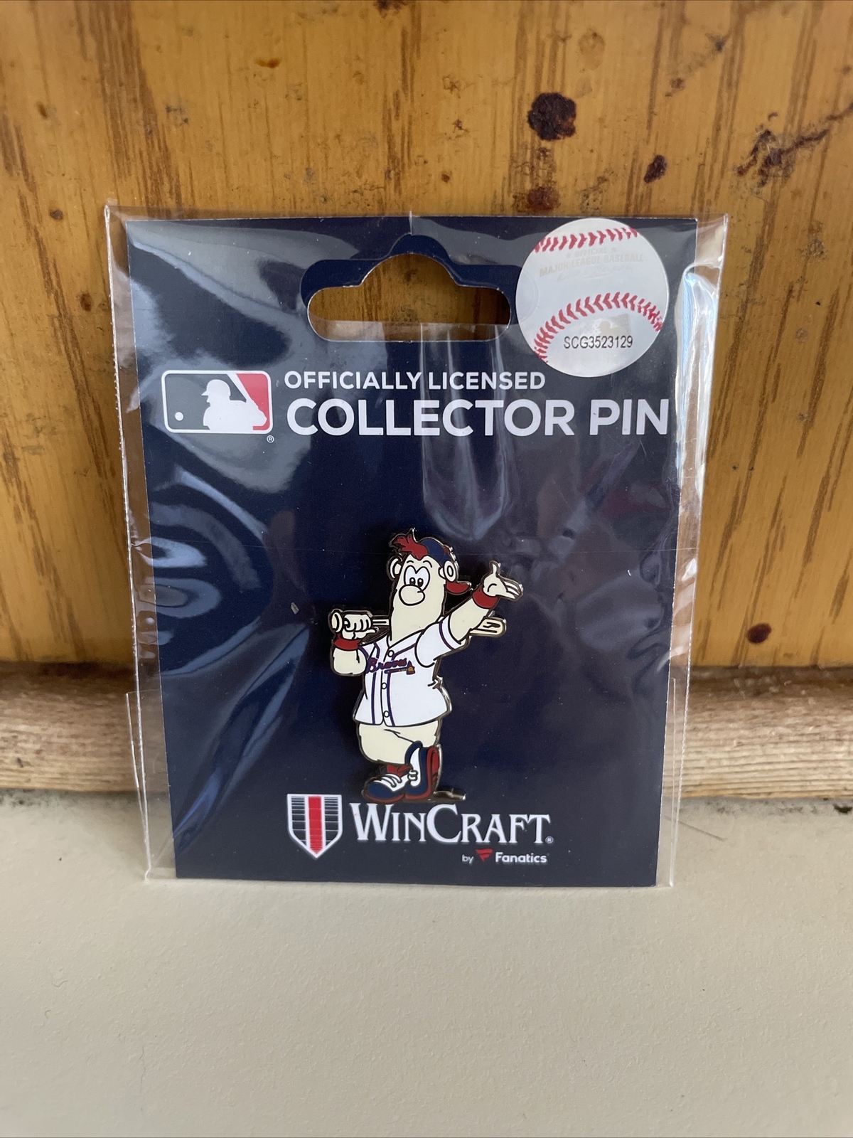 Atlanta Braves Pin mascot MLB hat Lapel Collector BLOOPER Official Merch