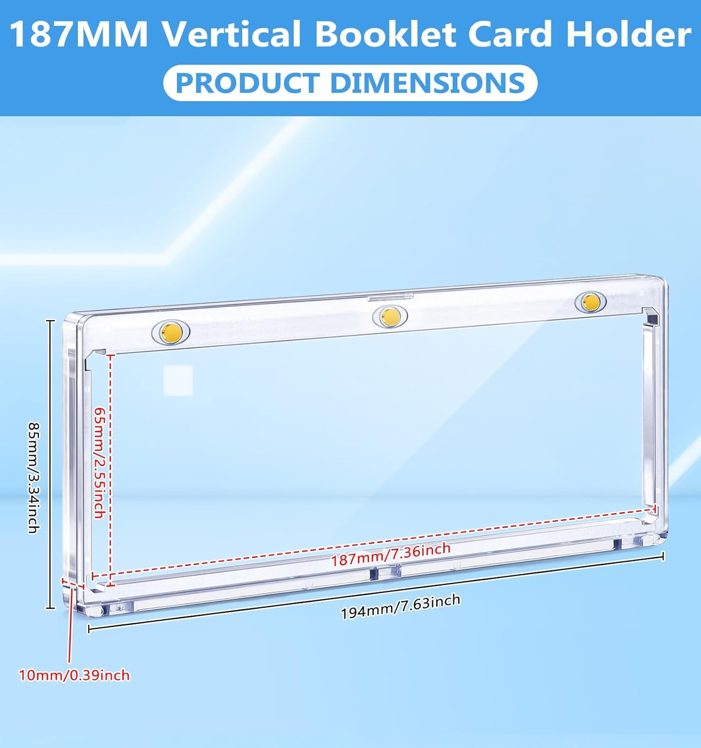 187mm Horizontal Booklet 175PT One Touch Magnetic Trading Card Holder Protector